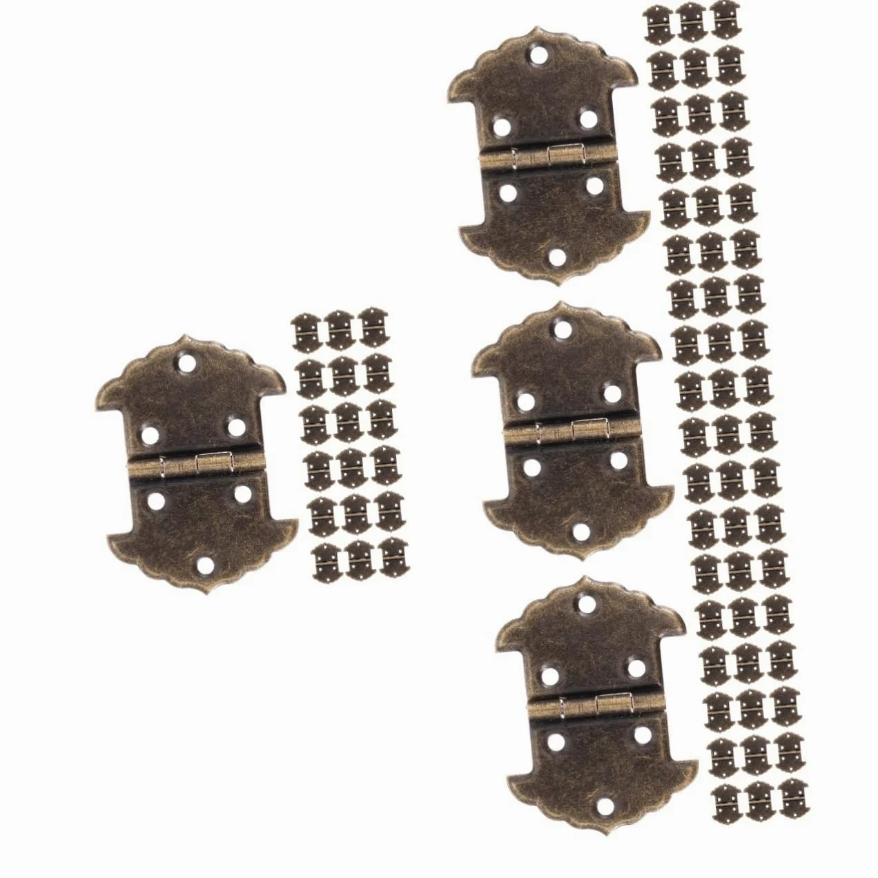 4 Set Cerniere Decorative Retro Per Scatole E Cerniere Piccole Per Progetti Da Te Per Scatole Vino E Armadi Design Antico E Resistente Facili Da Installare 20 Pezzi * 4