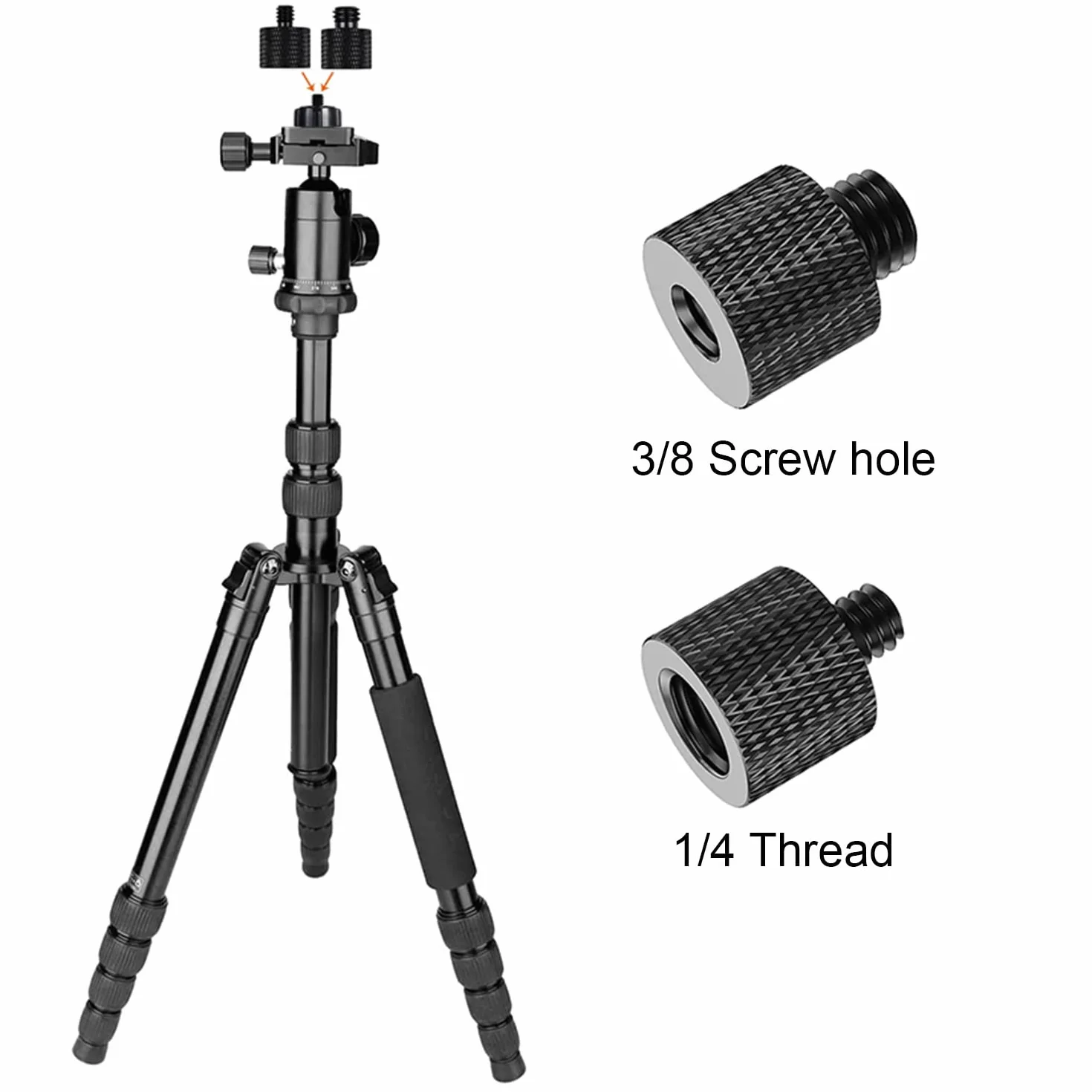 Adattatore Filettato per Treppiede, 3/8" a 1/4" e 1/4" su 3/8", 4 Pezzi