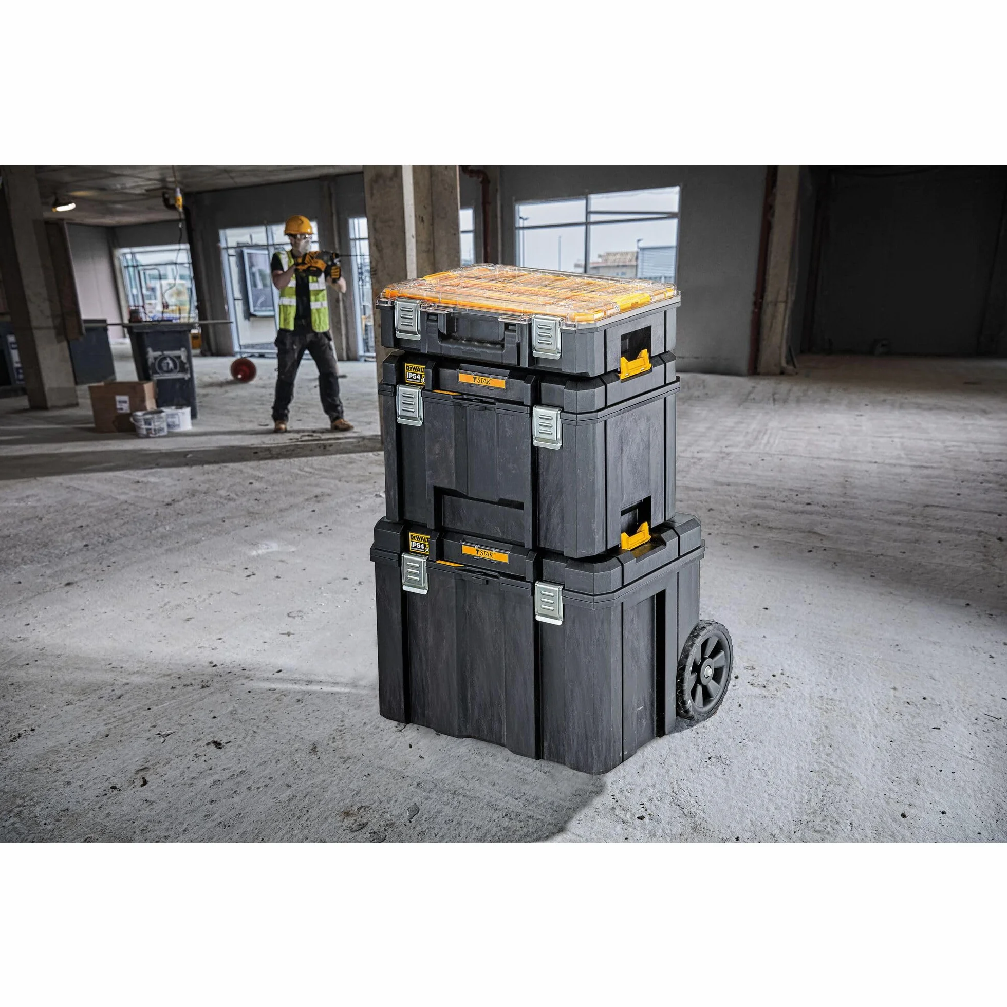 DEWALT DWST83347-1 TSTAK Vasca con Ruote e Impugnatura Telescopica 7"