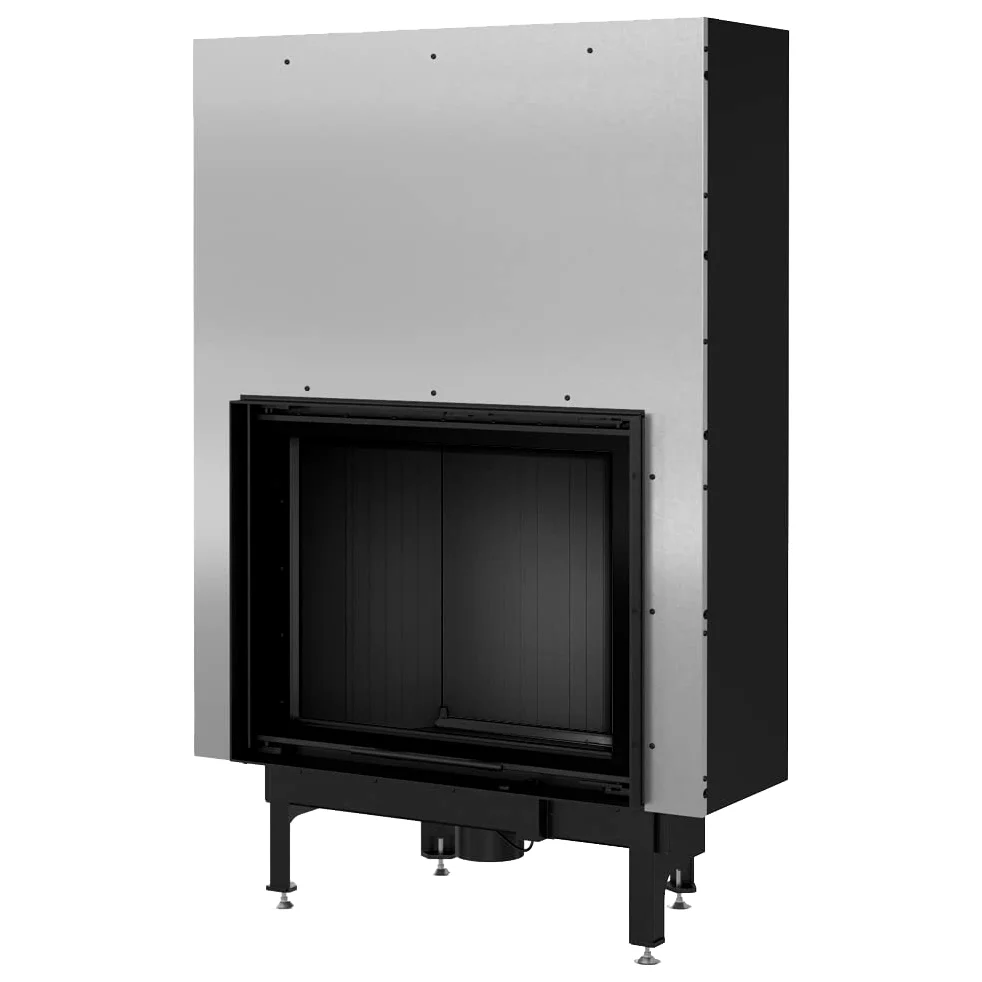 KRATKI Inserto per camino in acciaio a legna NADIA 13 kW Ø200 saliscendi A+ | Acciaio nero, efficienza 81%, classe A+. Ecodesign, BImSchV 2, Kratki PRO; per recupero calore.; combustione efficiente