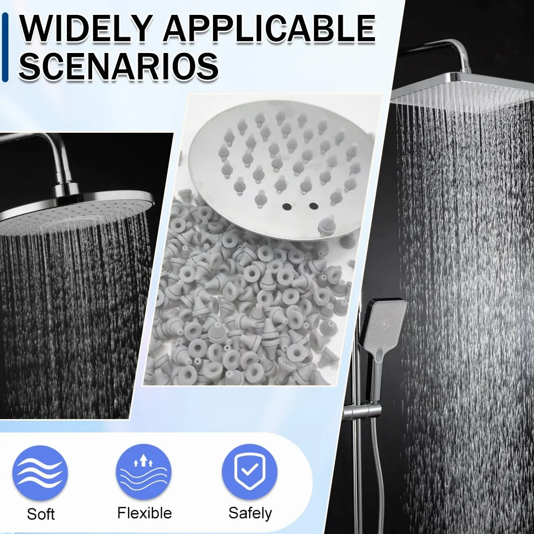 Soffione per Ugelli in Silicone 50 Pezzi, Ugelli di Ricambio, per Testa Pioggia Acciaio Inox, Diametro Foro 4mm
