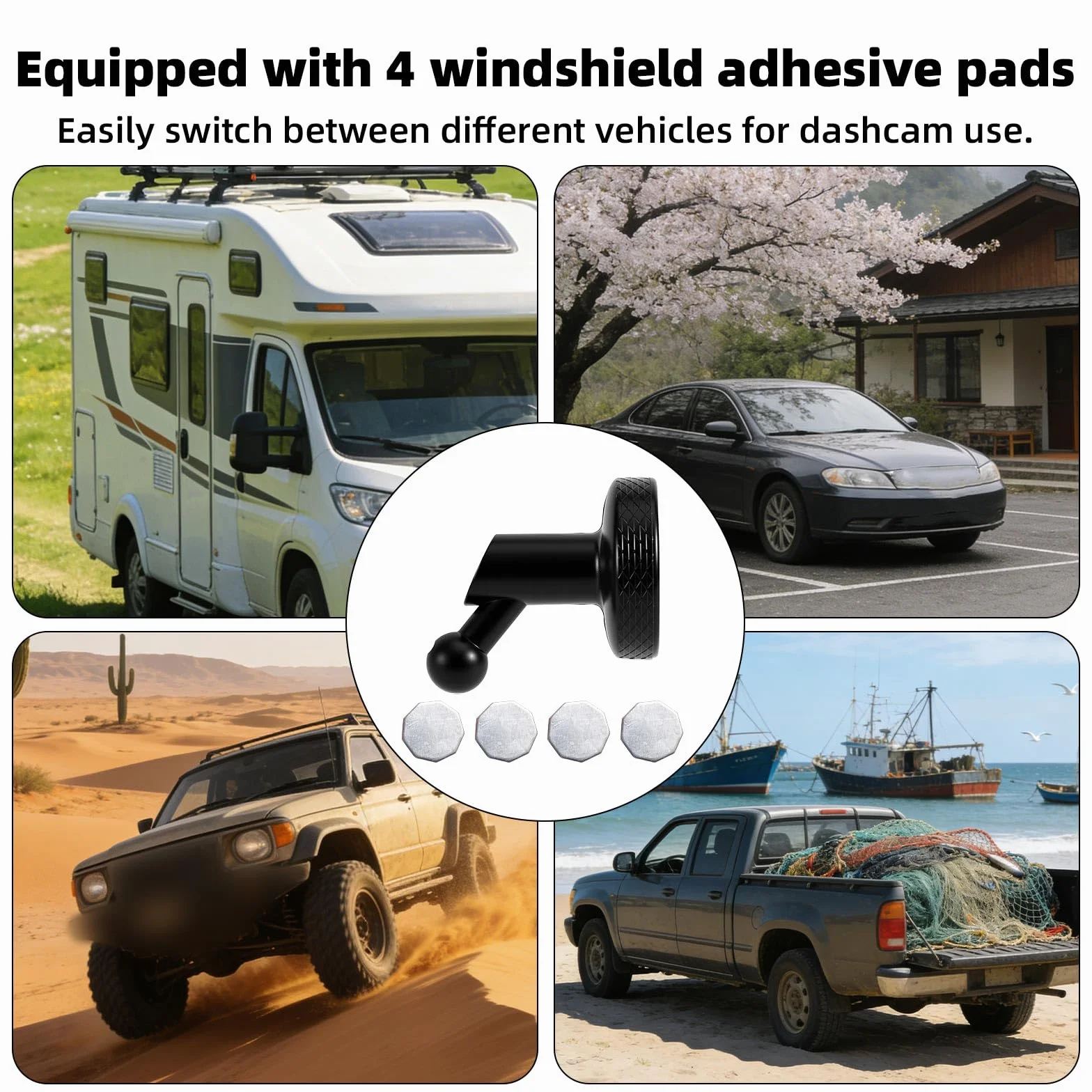 Supporto Magnetico per Dash Cam Compatibile con Mini 2/65W/66W/67W/55/56/57/45/46/47/Mini 3/Tandem/X110/X210/X310/Speak/Speak Plus, Supporto Dash Cam Auto Magnetico con 4 Piastre Metalliche(Nero)