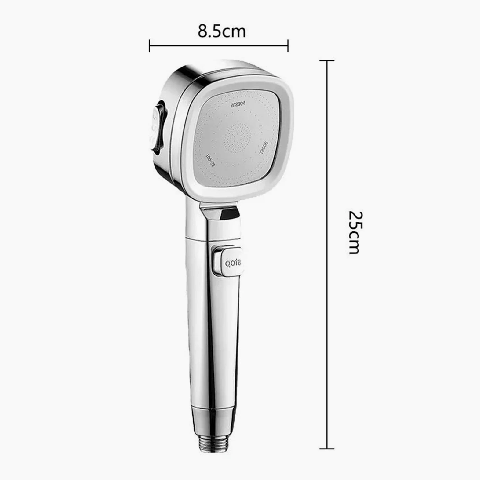 Soffione doccia ad alta pressione con risparmio idrico, 3 modalità di soffione doccia, arresto acqua con un solo tasto regolabile(Black with hose)