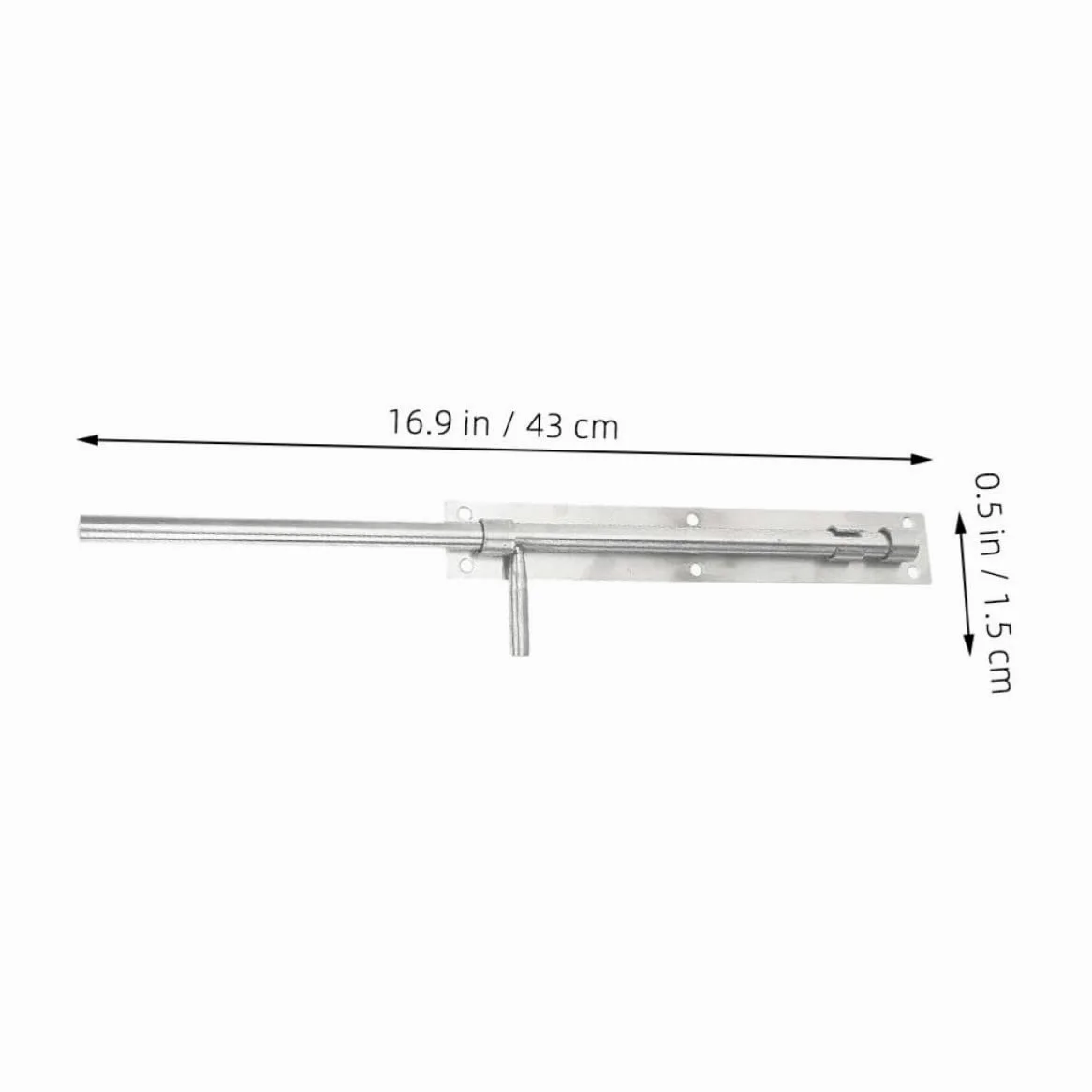 HEALLILY 2 Pezzi Chiavistello in Acciaio Inox, Chiusura Porta Scorrevole, Argento, per Porte e Cancelli, per Ante Singole e Doppie, Sicurezza Casa e Ingresso
