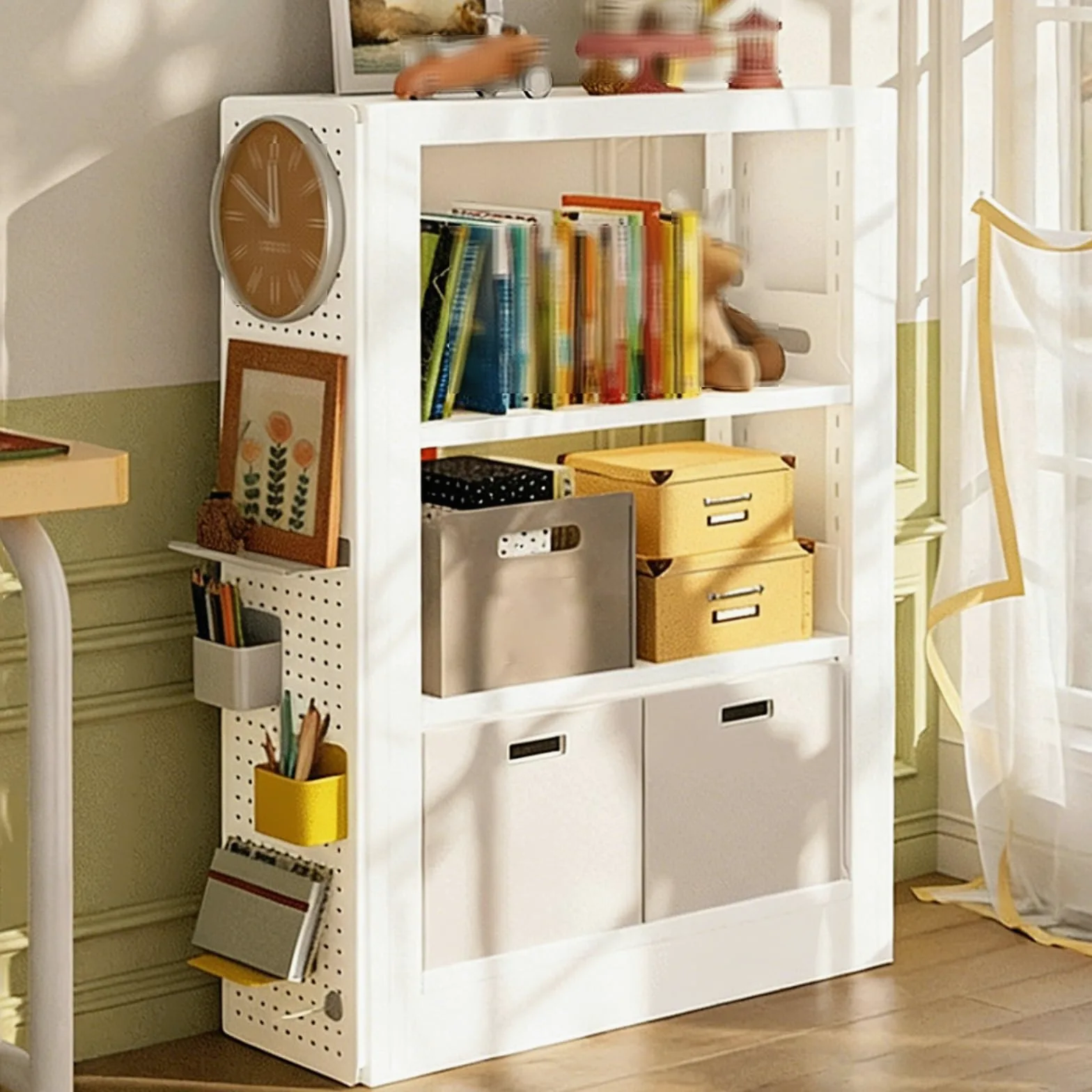 Scaffale da Cucina Salvaspazio Scaffalatura Materiale in Acciaio Laminato a Freddo Pannelli Laterali Forati Adatto a Cucine, Camere da Letto Scaffalatura Metallo(70 * 30 * 120cm)