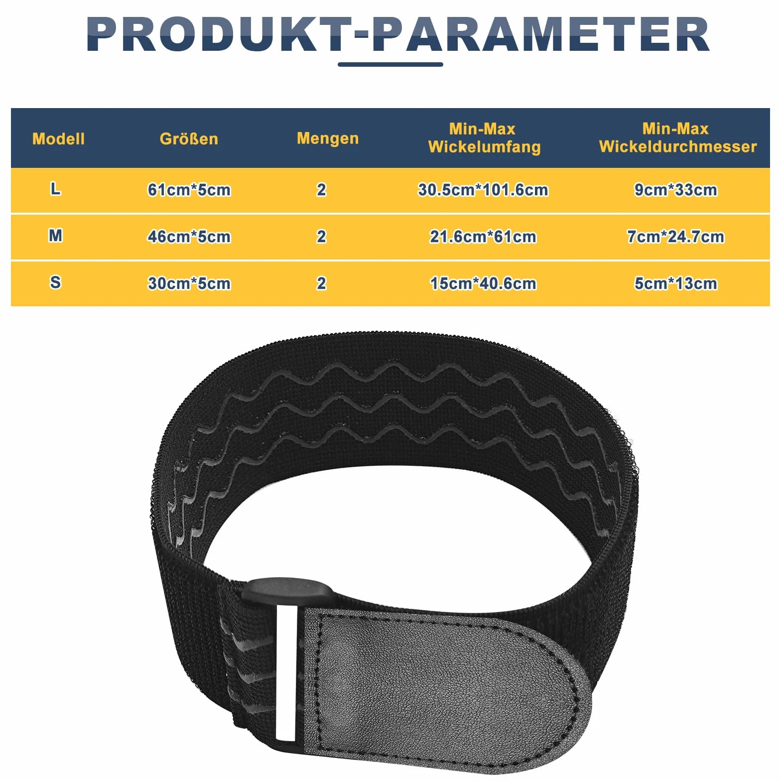 Cinghie Elastiche Antiscivolo 3 Misure 61/46/30cm x 5cm per Bicicletta Protezioni Pantaloni Bagagli