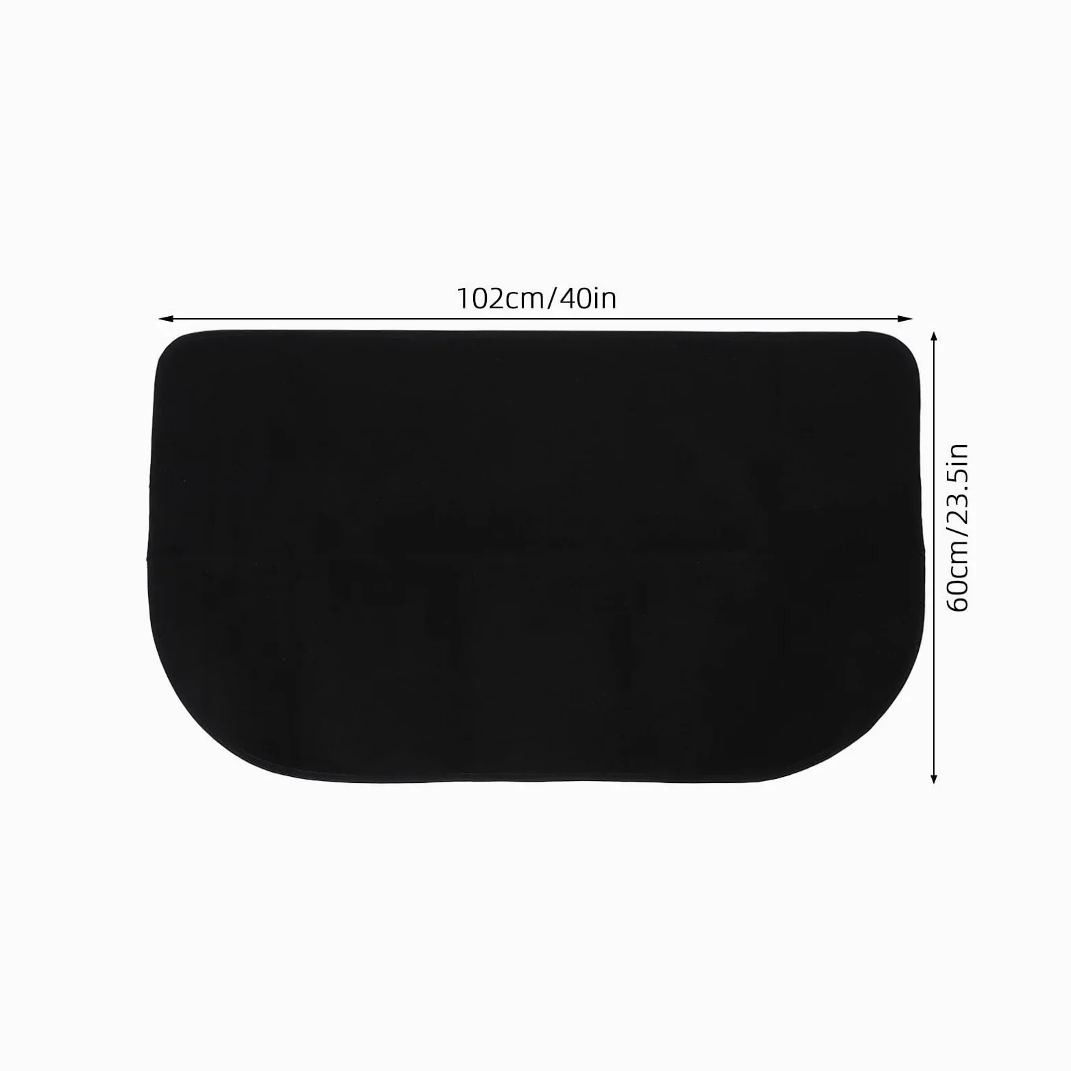 Toddmomy Tappeto Ignifugo per Caminetti Mezza Luna Nero in Poliestere e Pvc Resistente al Calore e All'usura per Protezione Pavimenti Interni Invernali