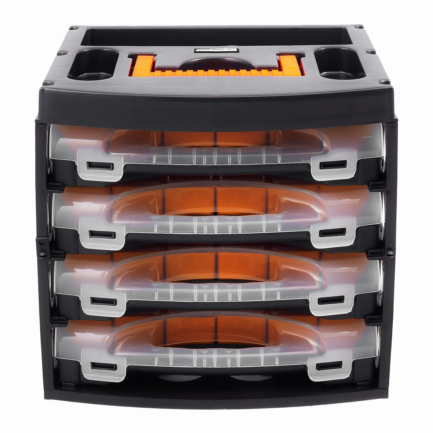 ALUTEC Valigetta a Scomparti 56100 - Cassetta Porta Minuteria con 4 Scatole Professionali 300 Scomparti