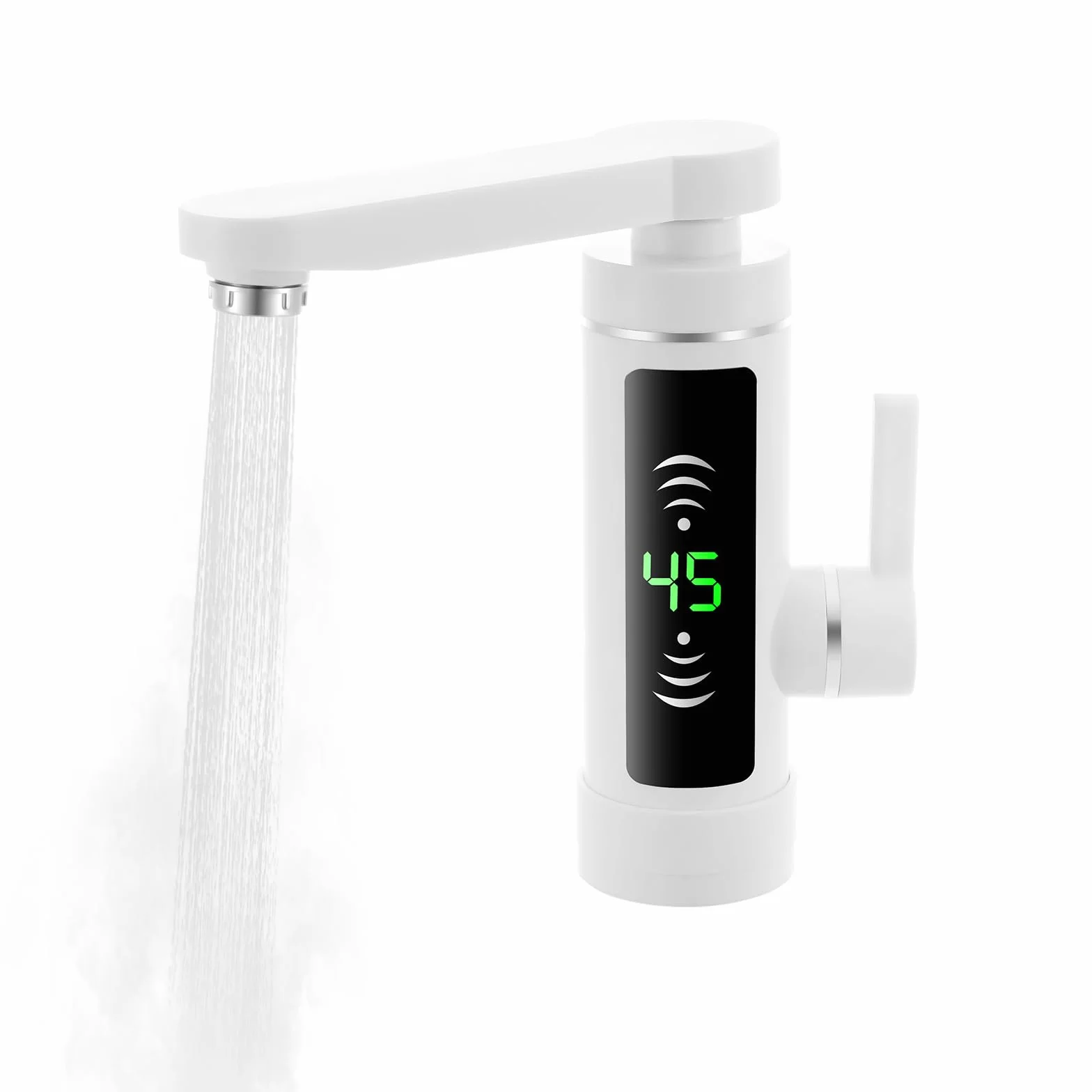 MINRS Rubinetto con scaldabagno istantaneo Rubinetto elettrico con indicatore di temperatura a LED, 3 secondi, riscaldamento rapido elettrico per casa, hotel, ristorante e altri luoghi