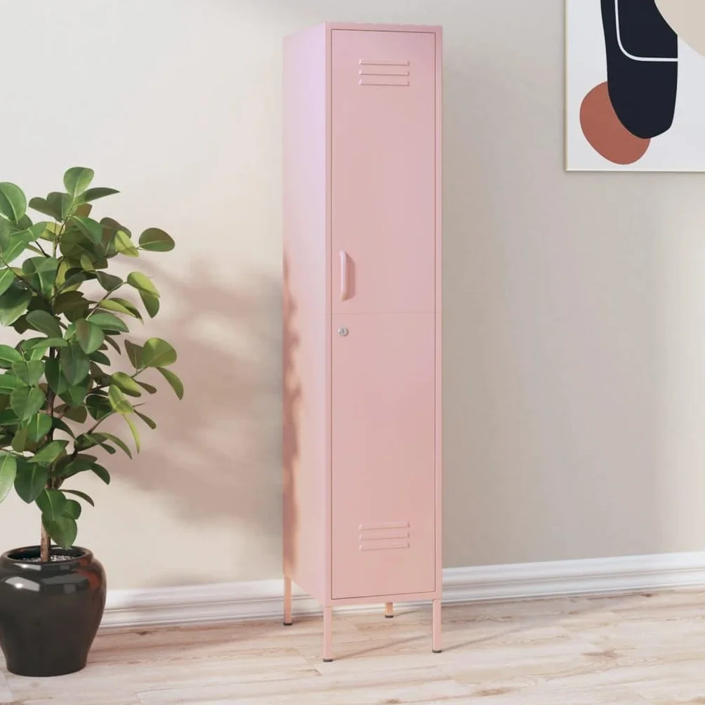 Armadietto Spogliatoio Armadio Ufficio Armadio in Metallo Armadio in Acciaio Rosa 35x46x180 cm
