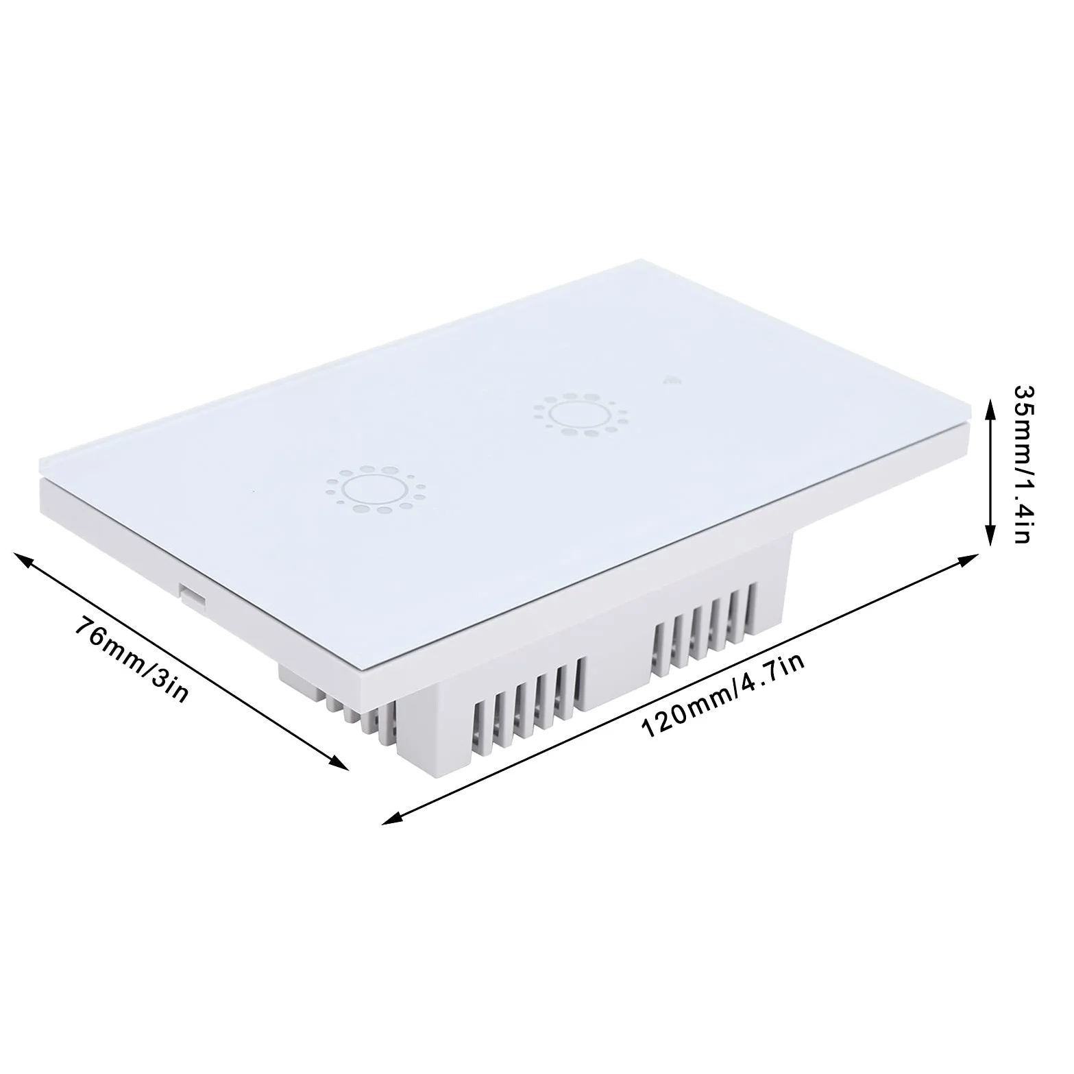Cocoarm Interruttore Touch Wi-Fi, Interruttore Smart Touch da 95 a 240 V CA Pannello di Controllo WiFi a 2 per l'uso a Parete di Controllo Vocale dell'app Remota nell'officina di Casa e Ufficio