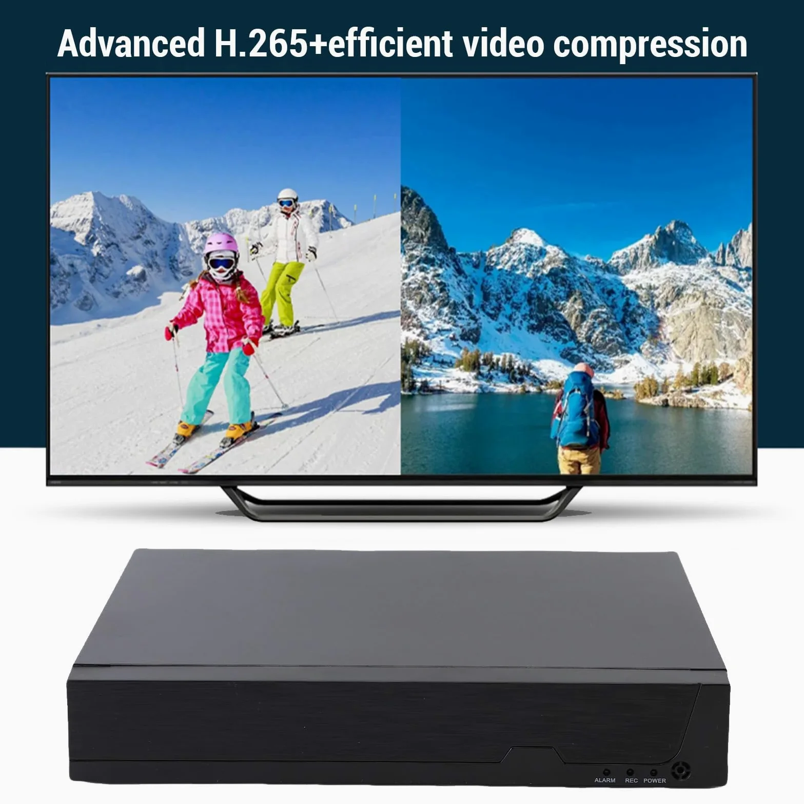8ch Poe NVR H.265+ Registratore di Rete, Lavorando con una Fotocamera IP 8 X 4K/5MP/4MP/3MP 1080p, Supportando Fino a 14 TB HDD, Registrazione 24/7, Power Over Ethernet (Spina europea)