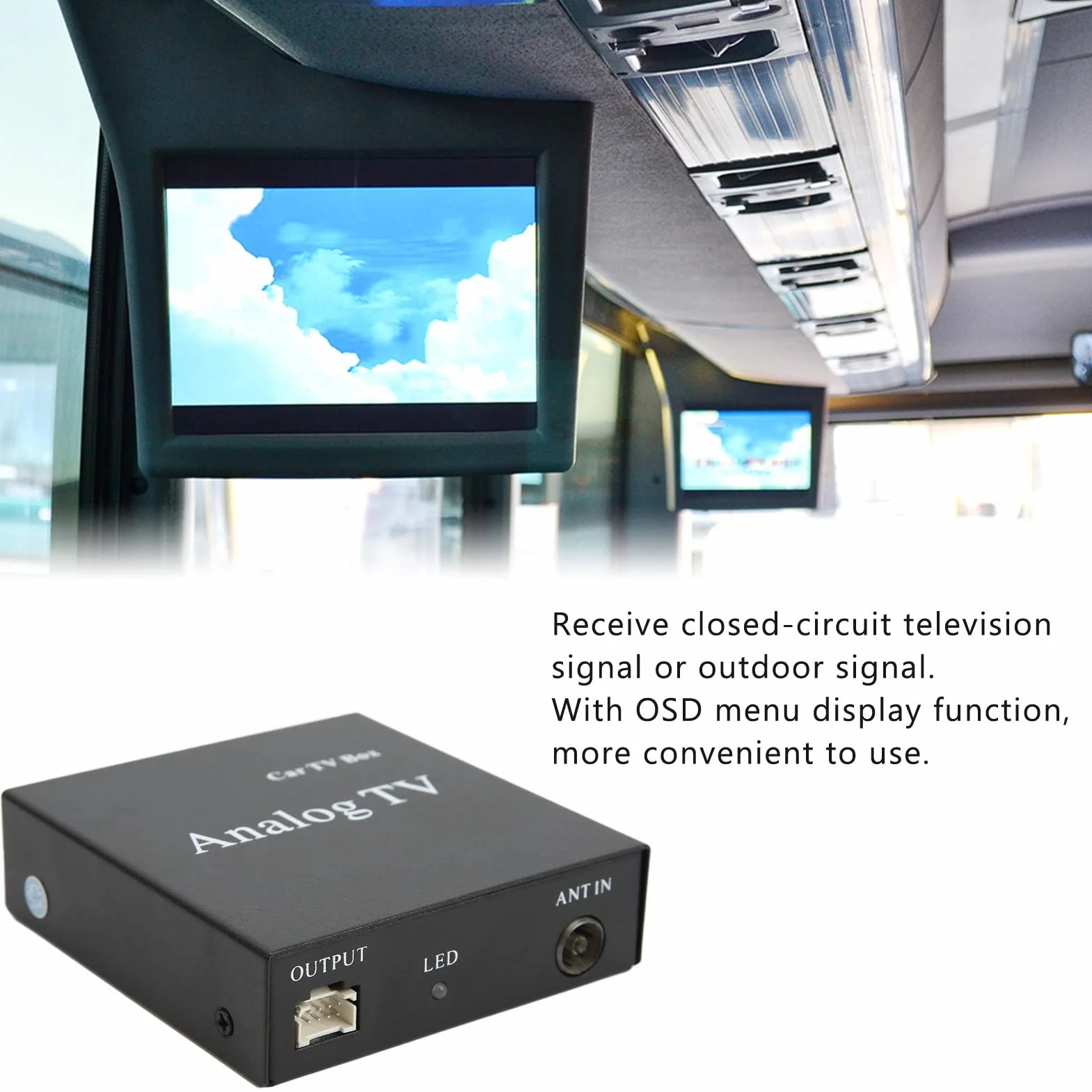 Ricevitore di Segnale TV Analogico, Sintonizzatore TV Analogico per Auto Sistema TV Completo Trasmissione Stabile per Accessori Video Auto