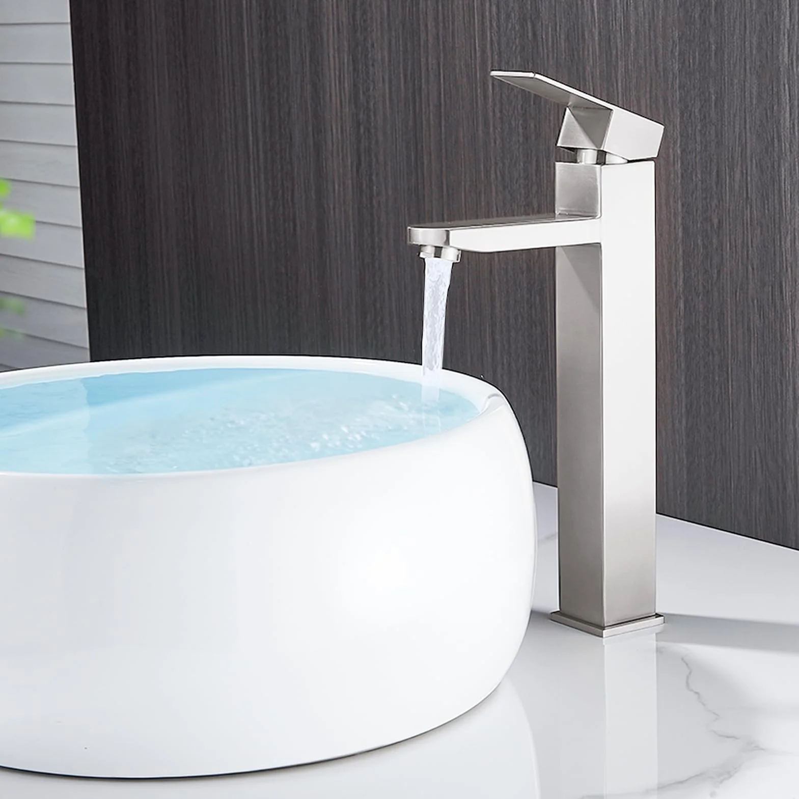 rubinetto di miscelazione in acciaio inox caldo e freddo di alto stile, antigoccia con miscelatore monocomando silenzioso per bagno, lavabo, piccola cucina (spazzolato-h)