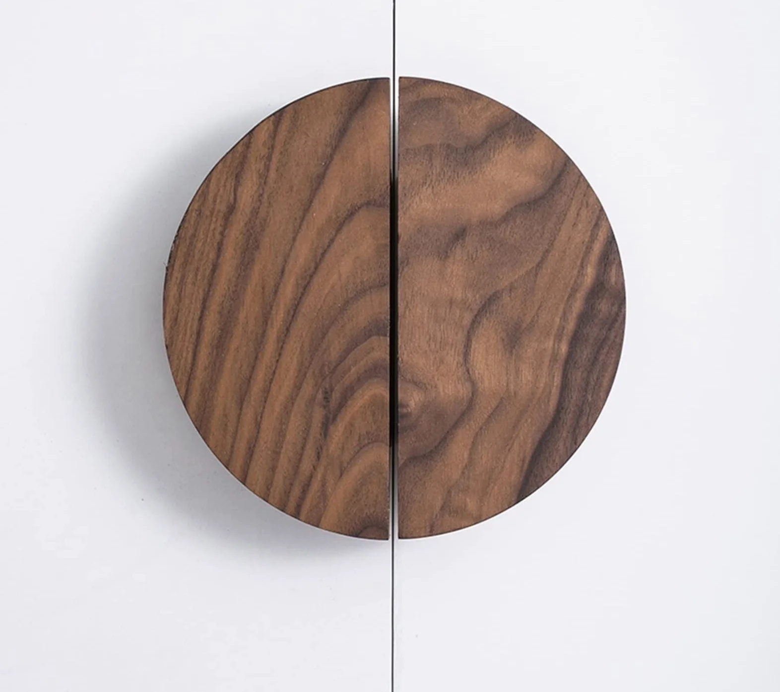 Pomello in legno a forma di semicerchio per cassetti, maniglie per mobili in noce, ferramenta per mobili semplici, 1 pezzo (W 0337 64 mm frassino)
