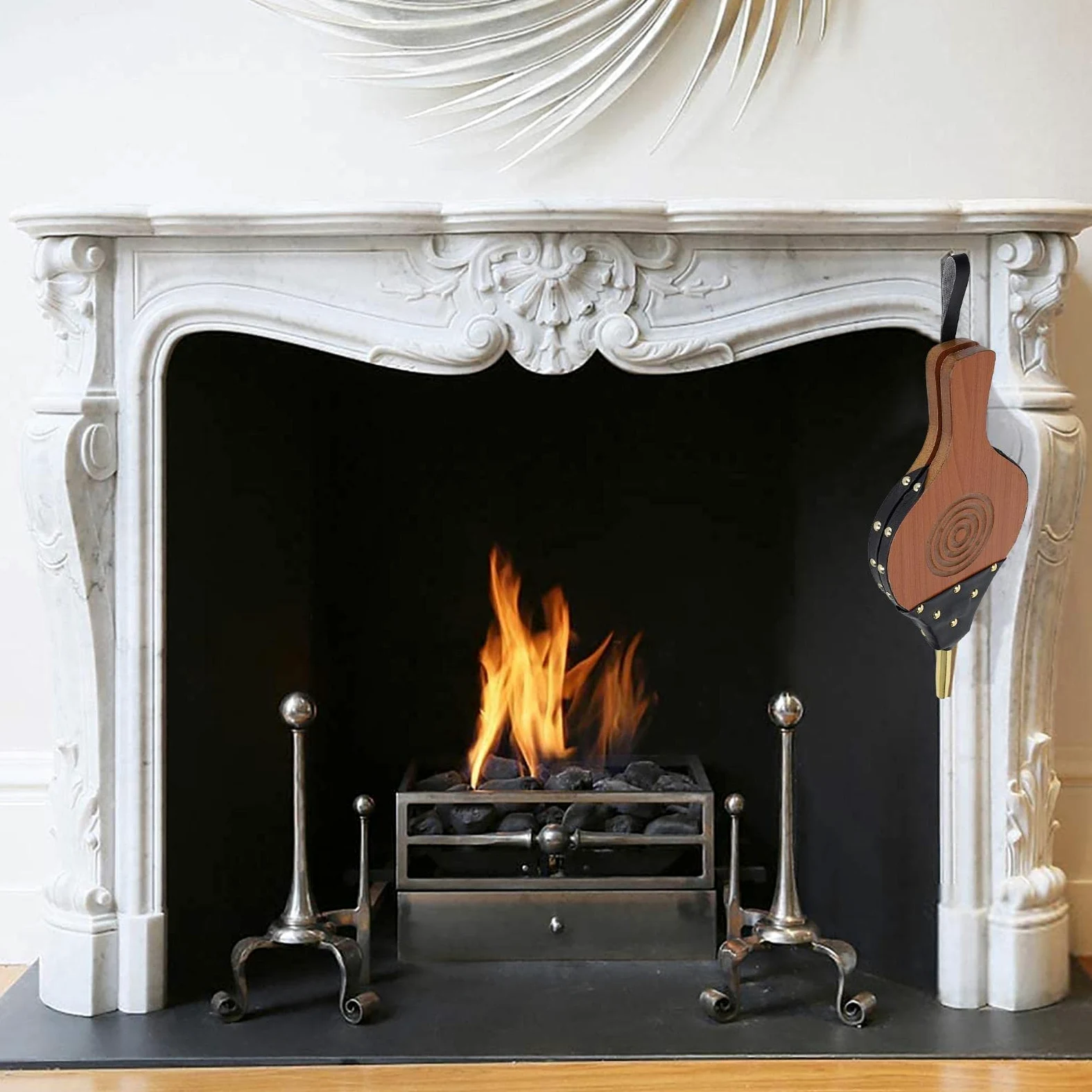 Soffietto in legno, soffietto for camino in ergonomico in pelle di grandi dimensioni for Soffiatore manuale for griglia for in con cinghia