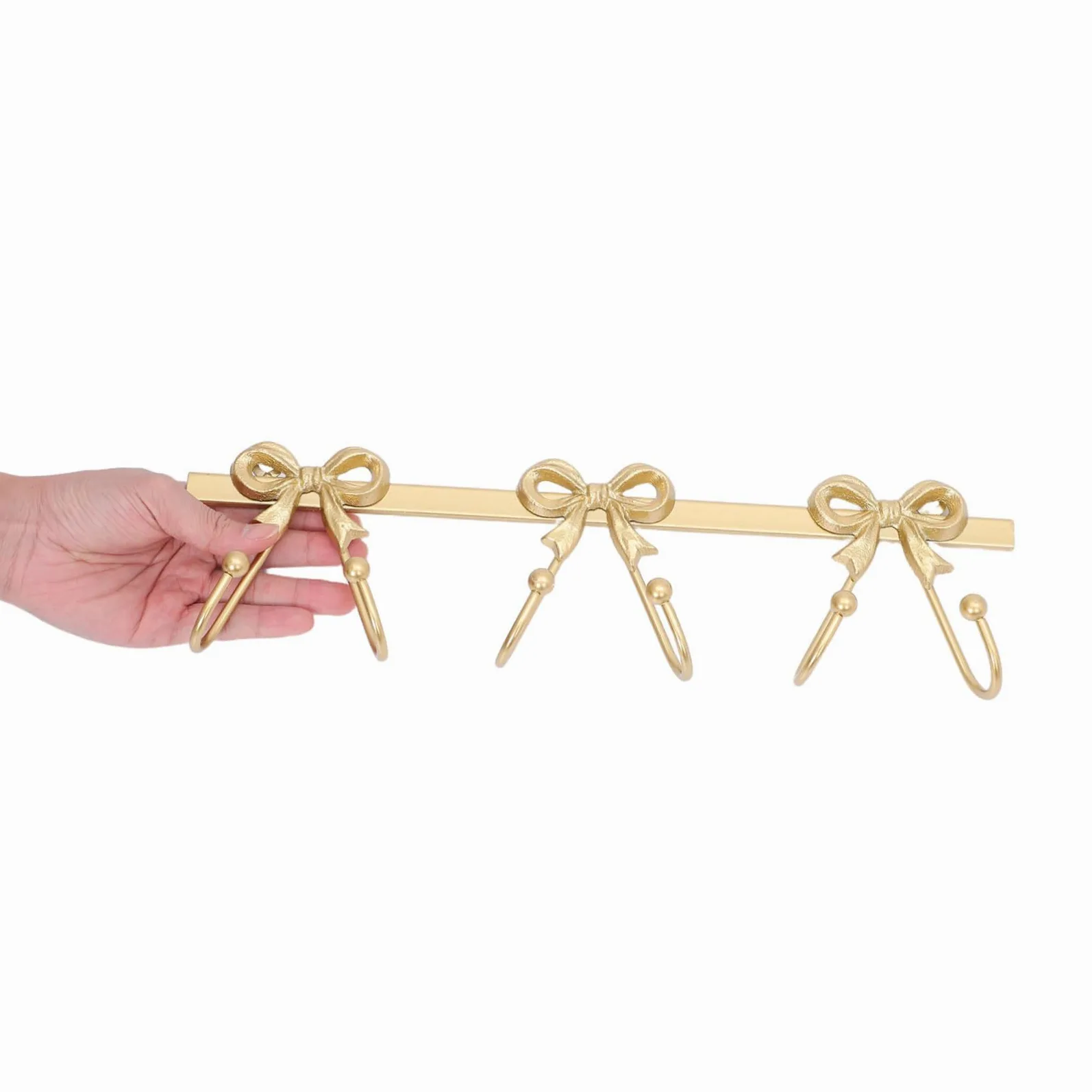 Gancio Di Ferro Fiocco Dorato Appendiabiti Per Bagno e Casa Gancio Portaoggetti in Metallo Per Cappello Borsa Chiave Organizer Da Parete Rustico