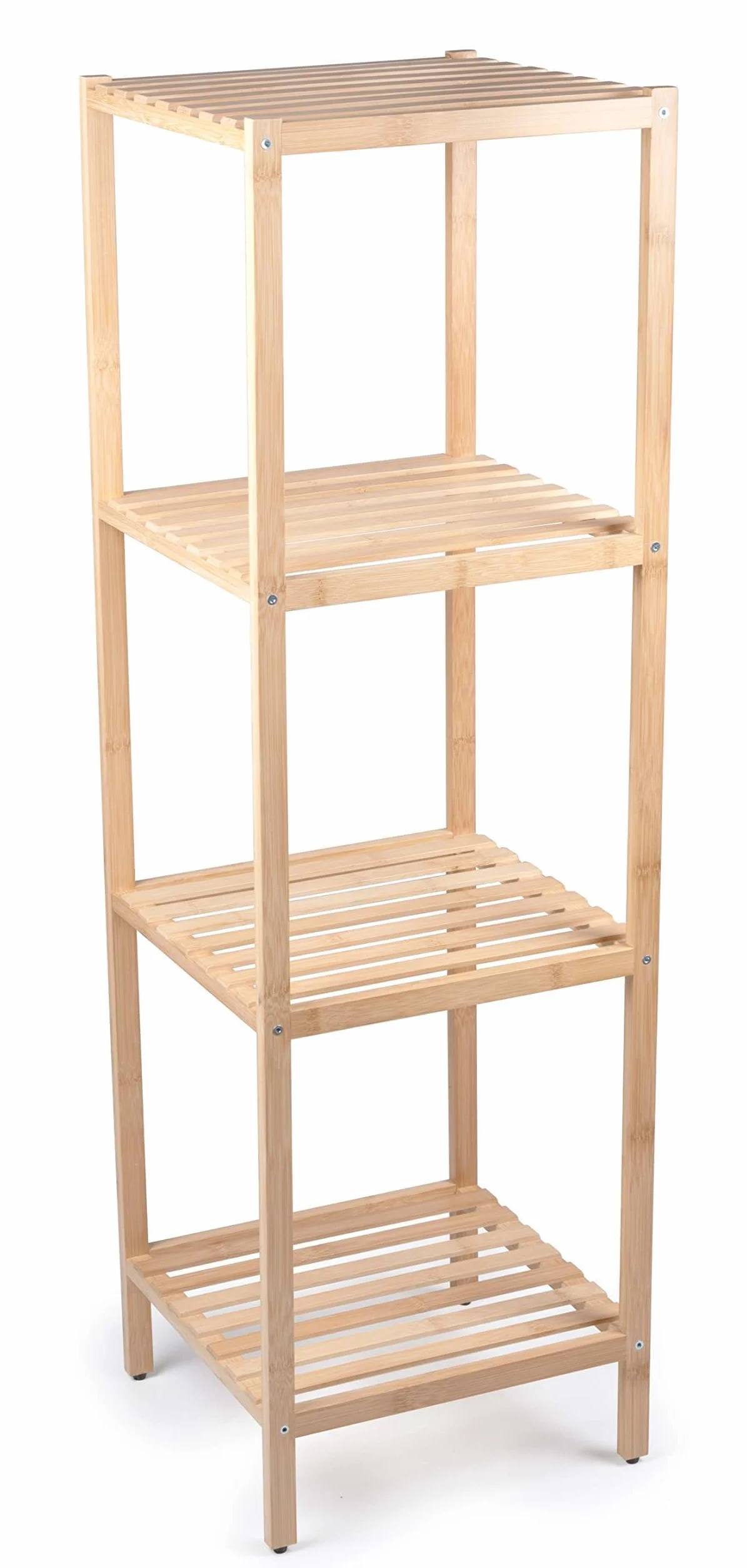 Alpina Mensola da bagno 4 ripiani Armadietto bambù 32x33x108.5 cm