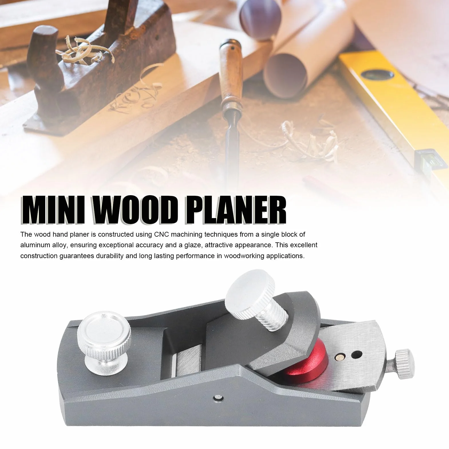Pialla a Mano Piccola per Legno, Mini Pialla Tascabile con Blocchi in Alluminio