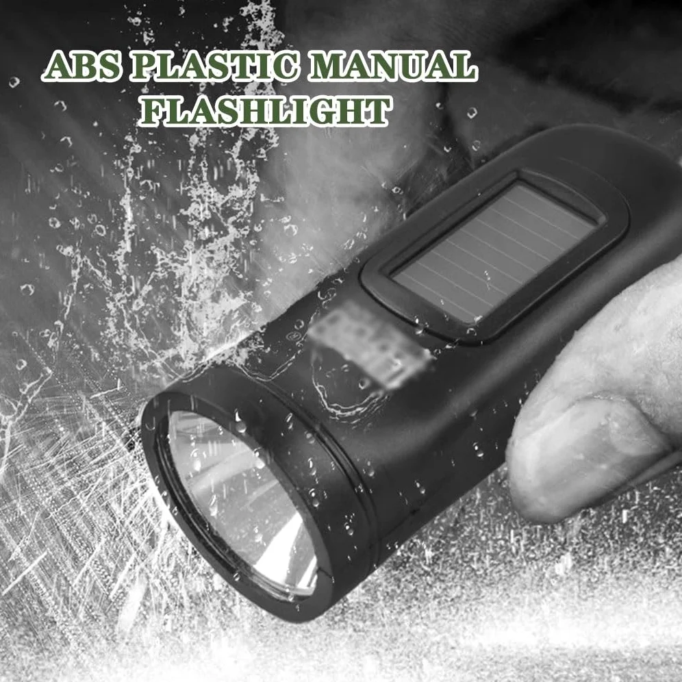 Torcia Solare Ricaricabile Per Esterni, Torcia Di Emergenza A Manovella Alimentata Tramite USB Per Uso Domestico, Plastica ABS, Per Terremoti, Incendi(Yellow color,5pcs)