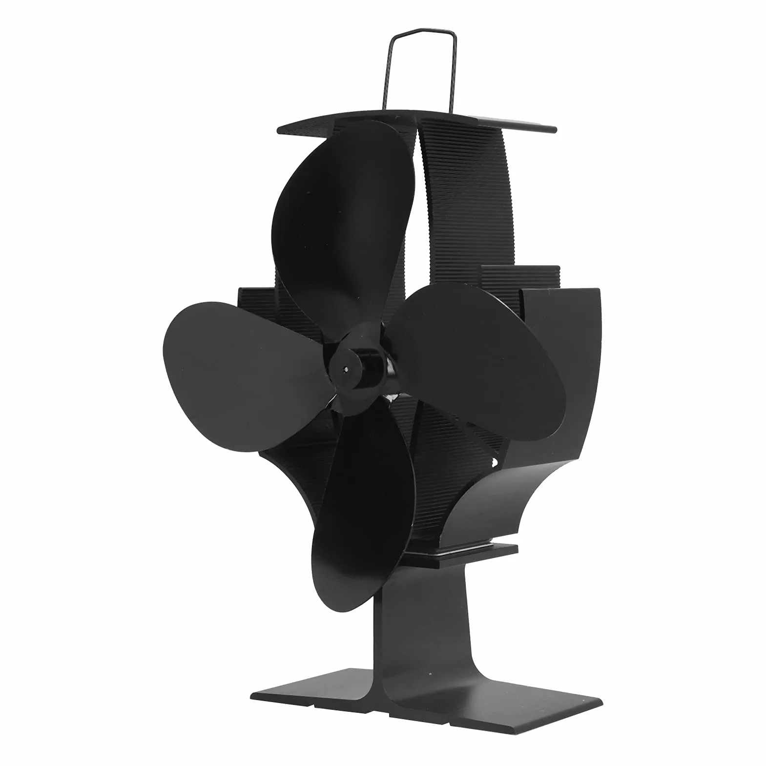 Ventilatore per Stufa Alimentato a Calore a 4 Pale Ventilatore per Camino in Alluminio a Circolazione del Calore per la Combustione di Tronchi di Legno Domestici