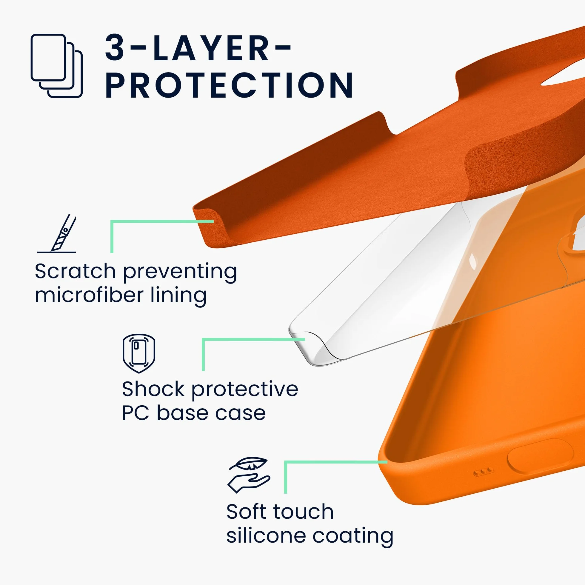 kwmobile Cover per iPhone 17 Custodia - Back Case per Smartphone in Silicone TPU - Protezione Gommata - arancia fruttata