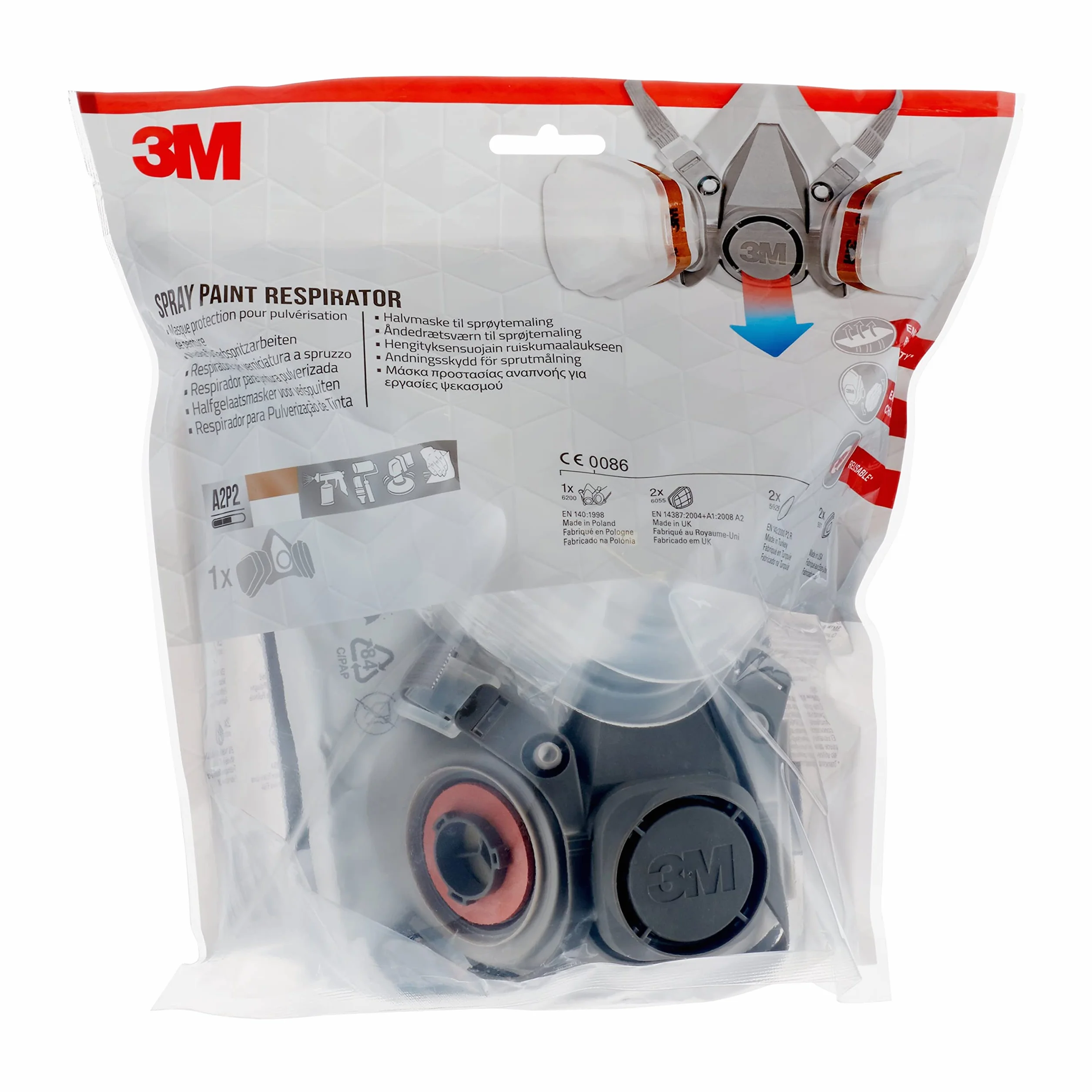 3M Respiratore semimaschera 6002C A2P2 gas vapori organici polveri sottili 1 set
