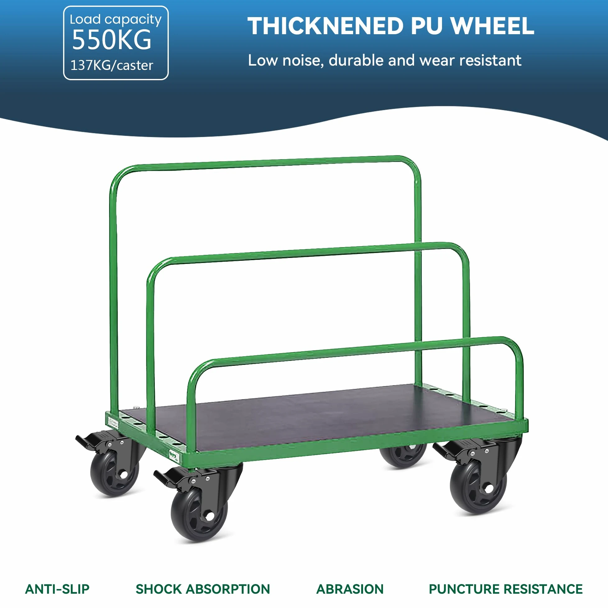 per carichi Pesanti Ruota con Freno, 100MM Mobili Ruote con M10 X 30mm Vite Perno, PU Ruote Ruote per Carrello con Bullone, 4 Filettato Ruote girevoli 360° Rotazione su a 550KG