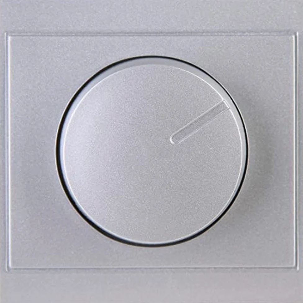 Kopp Malta 846220084 - Dimmer universale con interruttore a pressione, per LED, fase e fase, LED 3-100 Watt, lampadine a incandescenza 10-250 Watt, colore: Argento