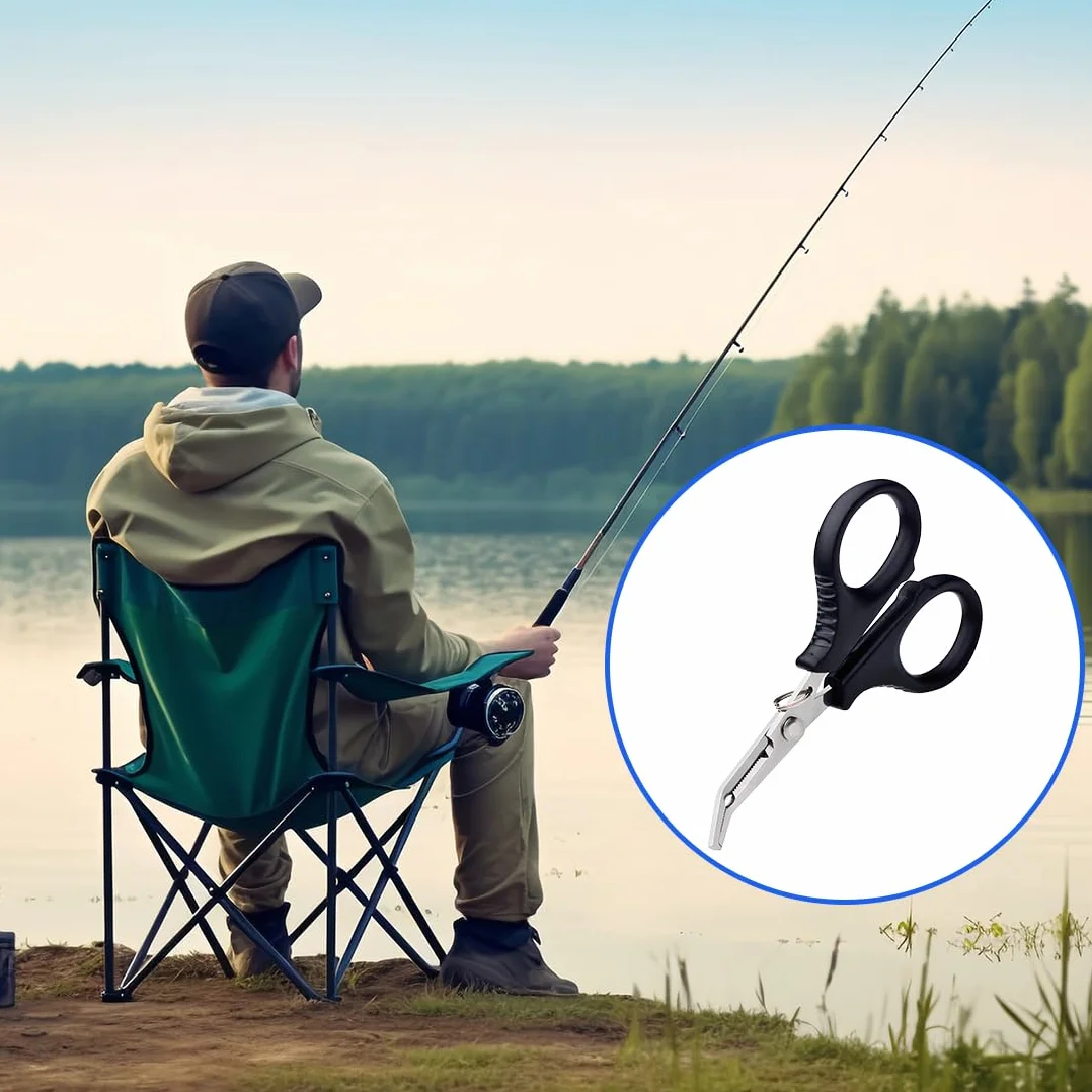 Pinze da pesca in Acciaio Inossidabile Pinza Angelo a Molla Multifunzione Tritafili Forbici Becco Curvo