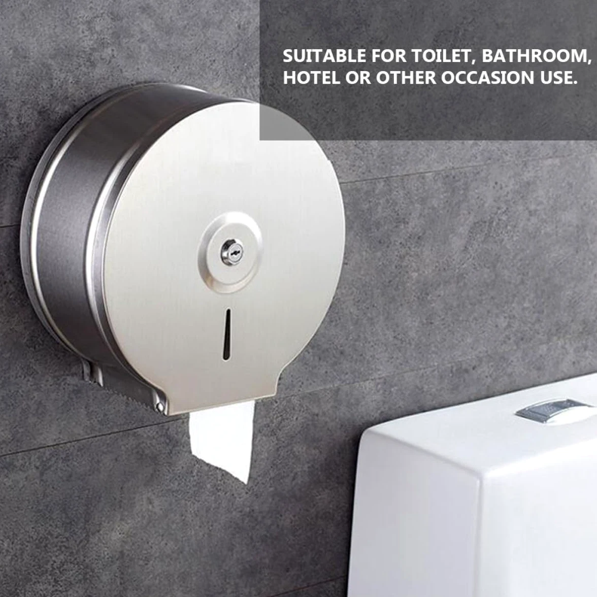 Porta Rotolo Carta da Muro Rotondo in Acciaio Inox 1 Pezzo | Argento, Stile Moderno, per Bagno e Toilette, Installazione Semplice, Design Unico