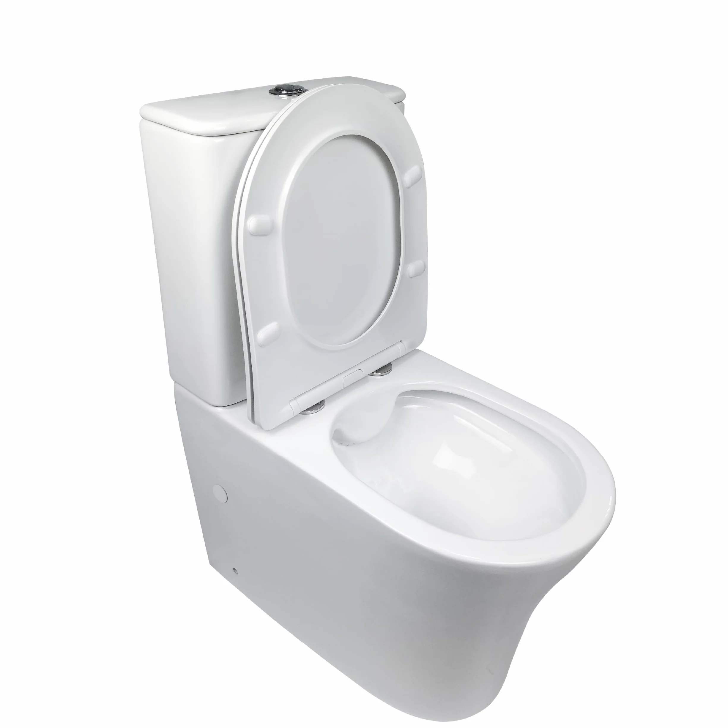 BAIKAL Confezione WC + manicotto estensibile 150-470 mm. WC compatto a pavimento con sistema Rimless e cisterna monoblocco a doppio scarico. Sanitario con doppia uscita e sedile con caduta