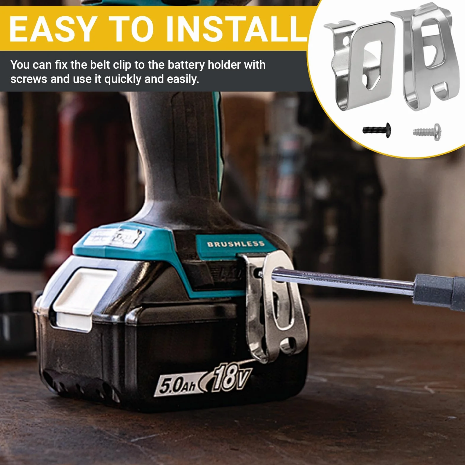 Clip Per Cintura Di Ricambio In Acciaio Inox 4 Pezzi Per Dewalt 20v Makita 12v 18v Xfd01 Dtd144