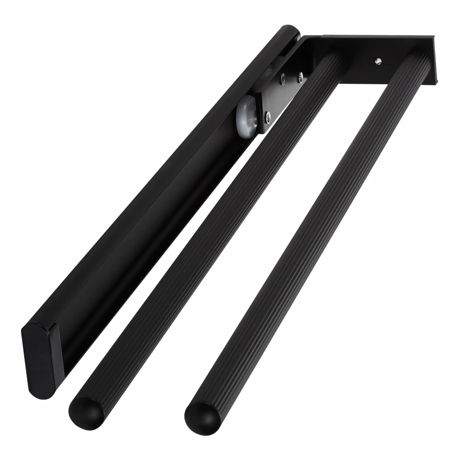 SOTECH Portasciugamani in alluminio nero opaco 2 bracci telescopico 450-730 mm