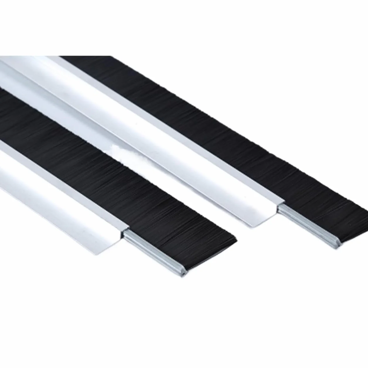 Striscia for Spazzole for Porta Inferiore In Lega Di Alluminio, Lunghezza 100 Cm, Altezza Spazzola 10-300 Mm(H(100cm),100mm)