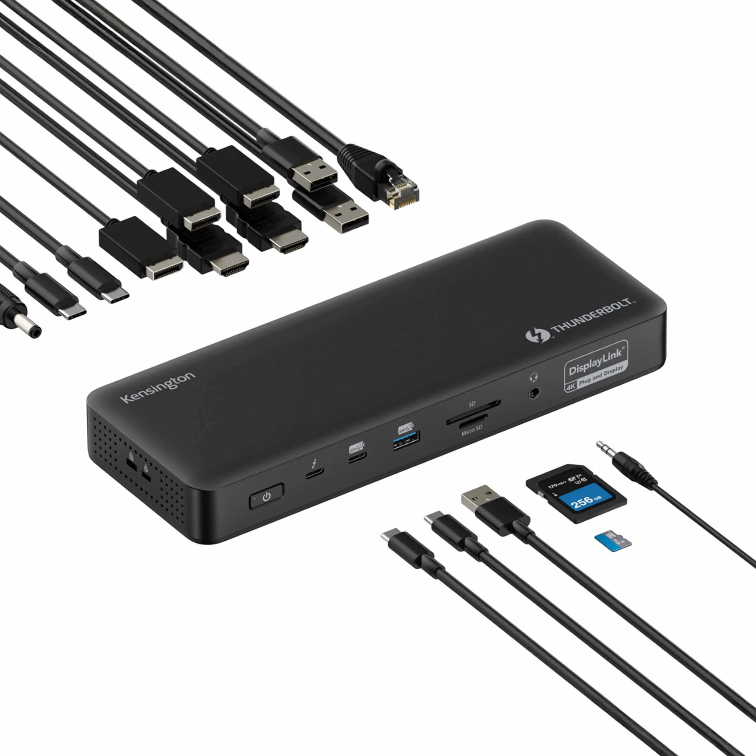 Kensington SD5920T EQ Thunderbolt 4 Quad 4K Hybrid Dock con tecnologia DisplayLink, lettori di schede SD e Micro SD, ricarica da 100 W, porte Ethernet e USB-A e USB-C 3.2 (K35234EU)