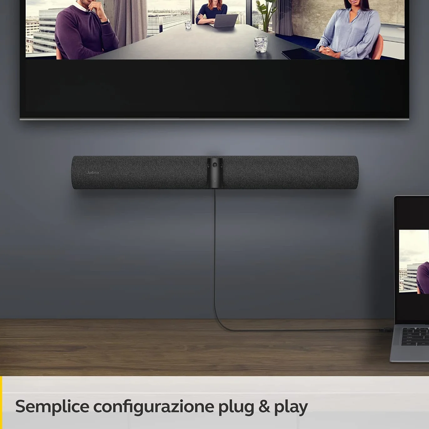 Jabra PanaCast 50 Panoramic 4K Barra video, PC / MAC, Tutte le piattaforme, Nero, Webcam per sala riunioni