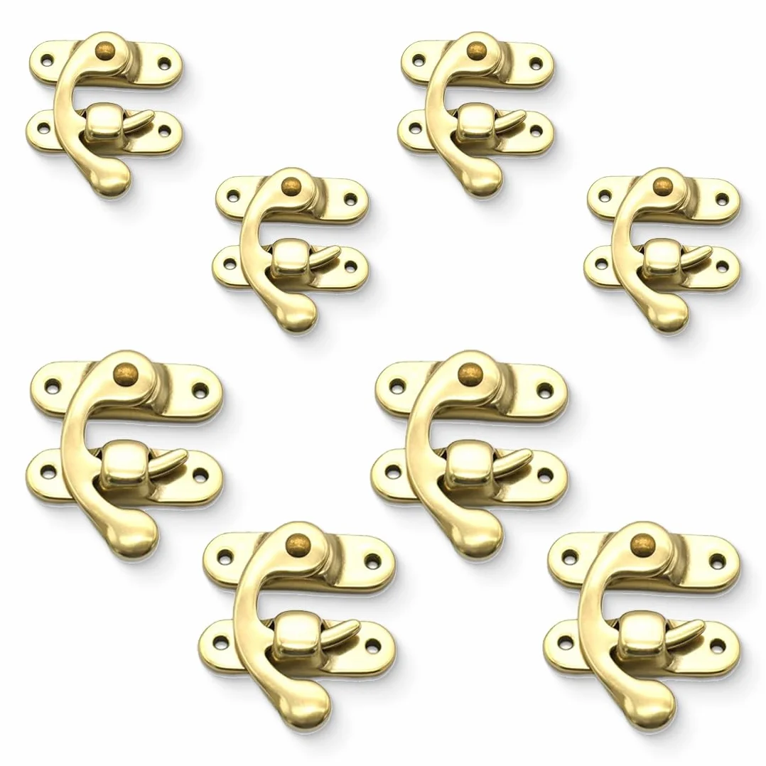 Antico Hasp Gancio 8 Pezzi Bronzo Legno Scatola Portagioie