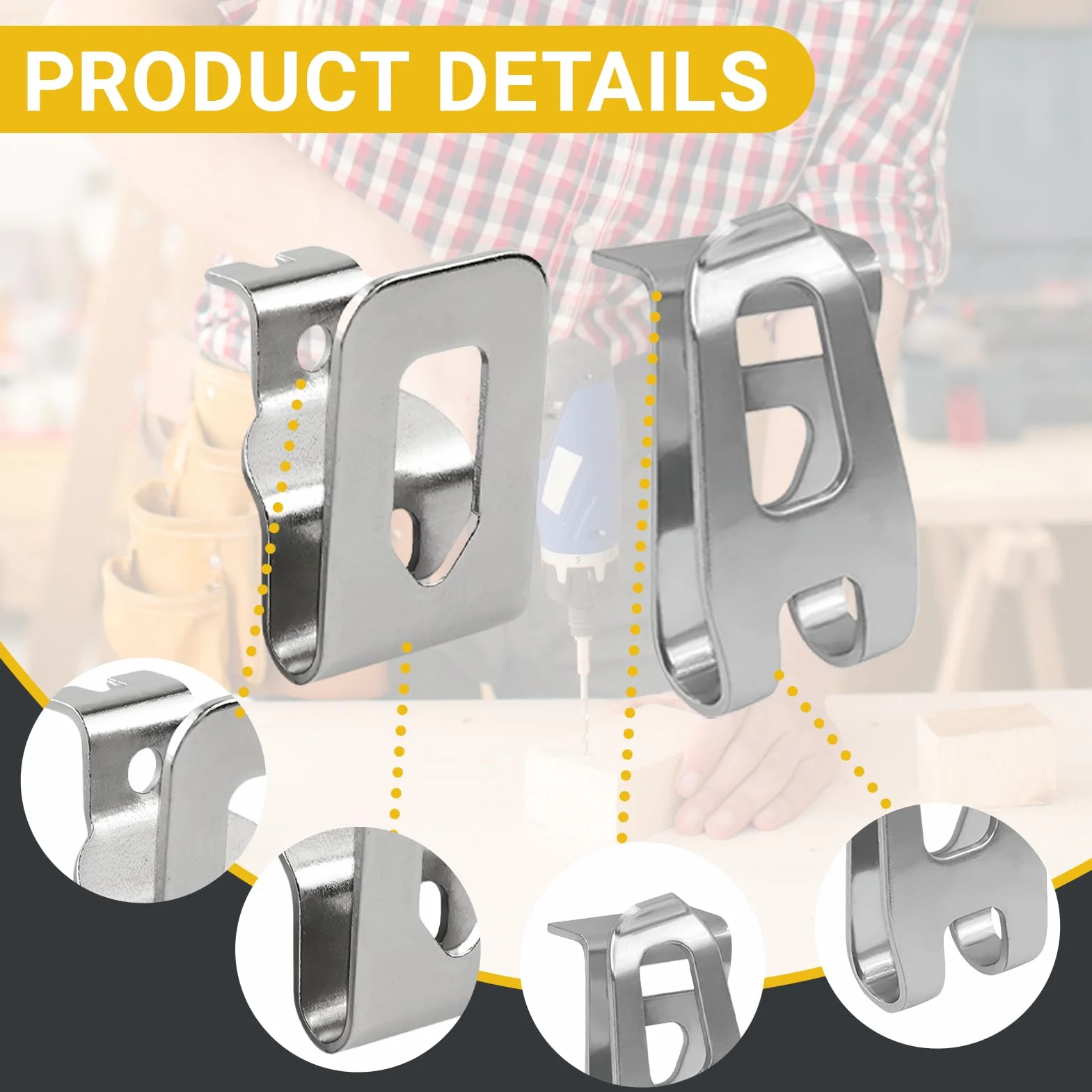 Clip Per Cintura Di Ricambio In Acciaio Inox 4 Pezzi Per Dewalt 20v Makita 12v 18v Xfd01 Dtd144