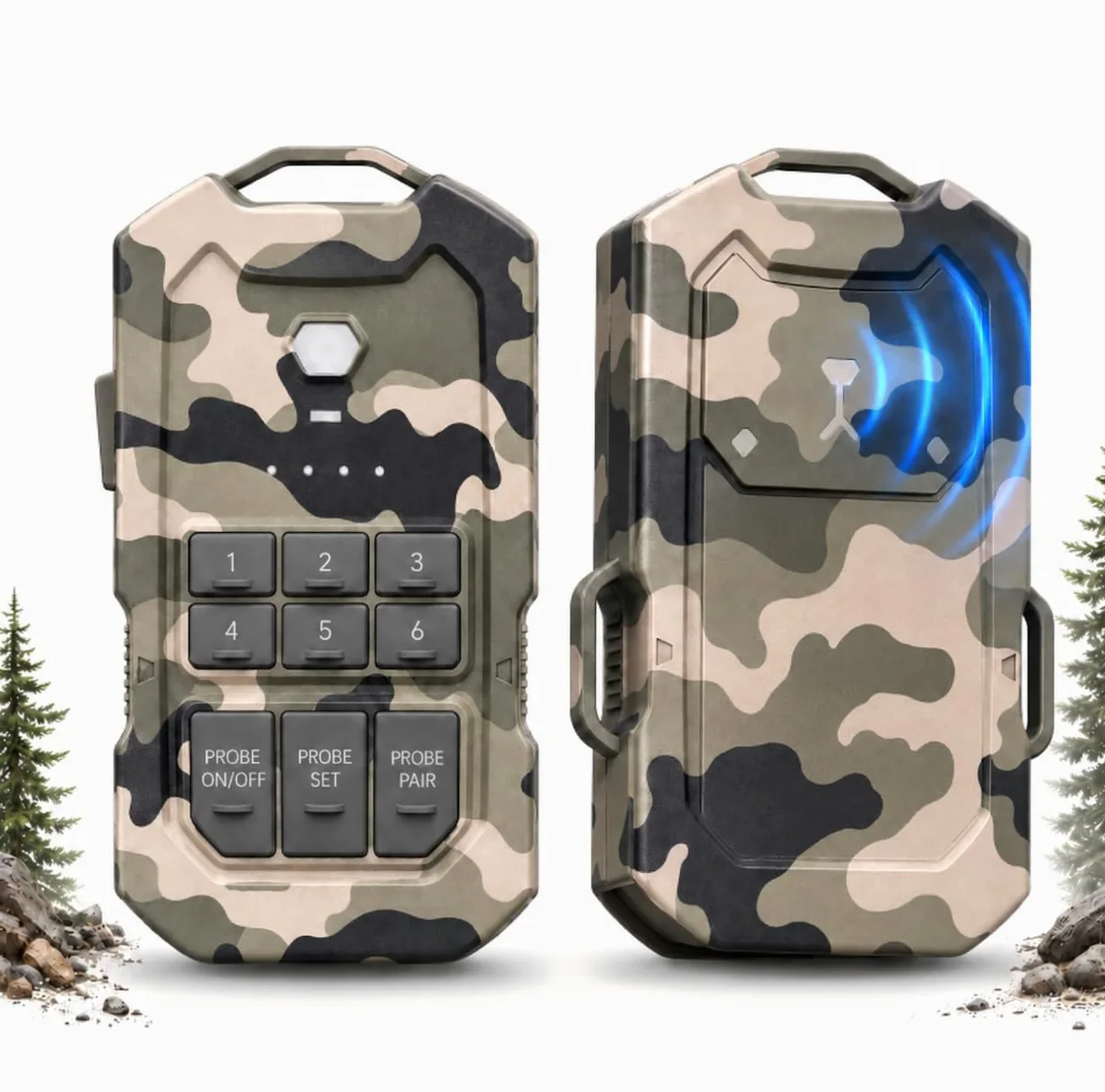 LETWESAF Allarme radar perimetrale per campeggio, portata 800 m, mimetico | Radar da 24 GHz per rilevare i movimenti; portata wireless di 800 m, ricaricabile e IP66 – per campeggio, camper e proprietà.