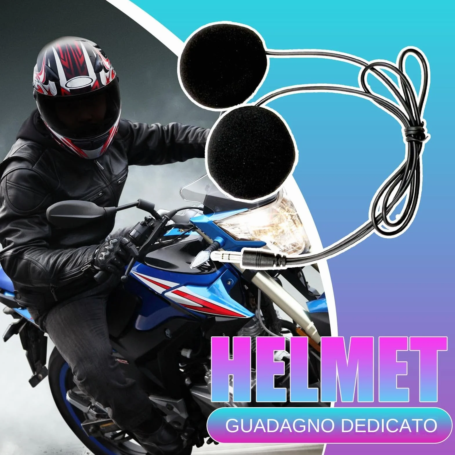 Generico Altoparlanti per Casco, Cuffie per Caschi da Moto, Attrezzatura Sportiva per Sci, Ciclismo, Moto da Neve, Mountain Bike, e Snowboard