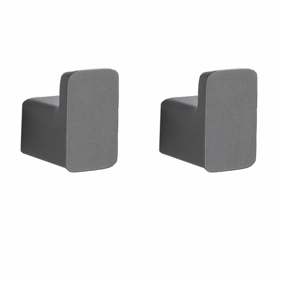 Space Gancio in alluminio verniciato Ganci per accappatoio Gancio per abiti Appendiabiti a parete Gancio per porta, 2 pezzi grigio