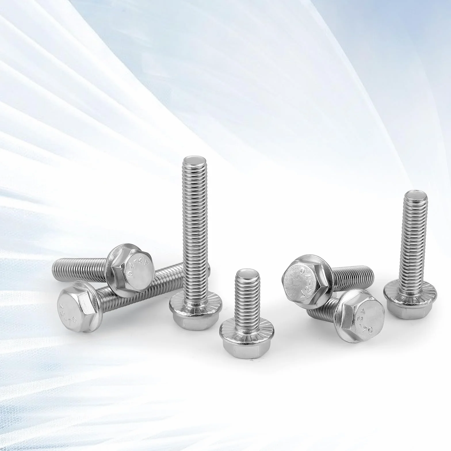 Bulloni a flangia esagonale M8-1.25 x 16mm acciaio inox 18-8 A2-70 filettati 15 pezzi