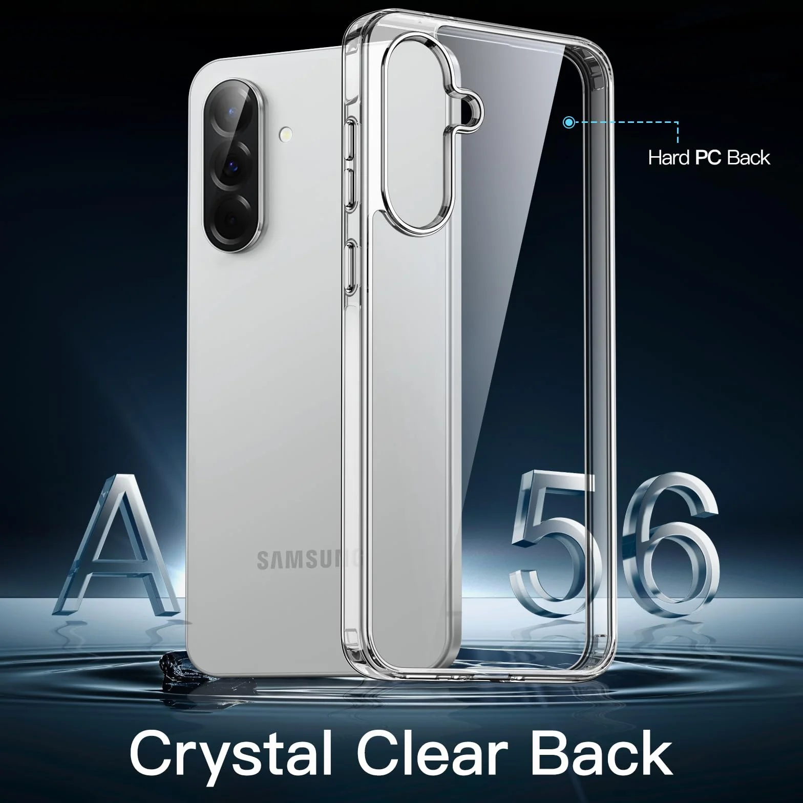 JETech Cover per Samsung Galaxy A56 5G, Anti Ingiallimento Antiurto Paraurti Protettiva Cellulare Custodia, Antigraffio Retro Rigido in PC (Trasparente)