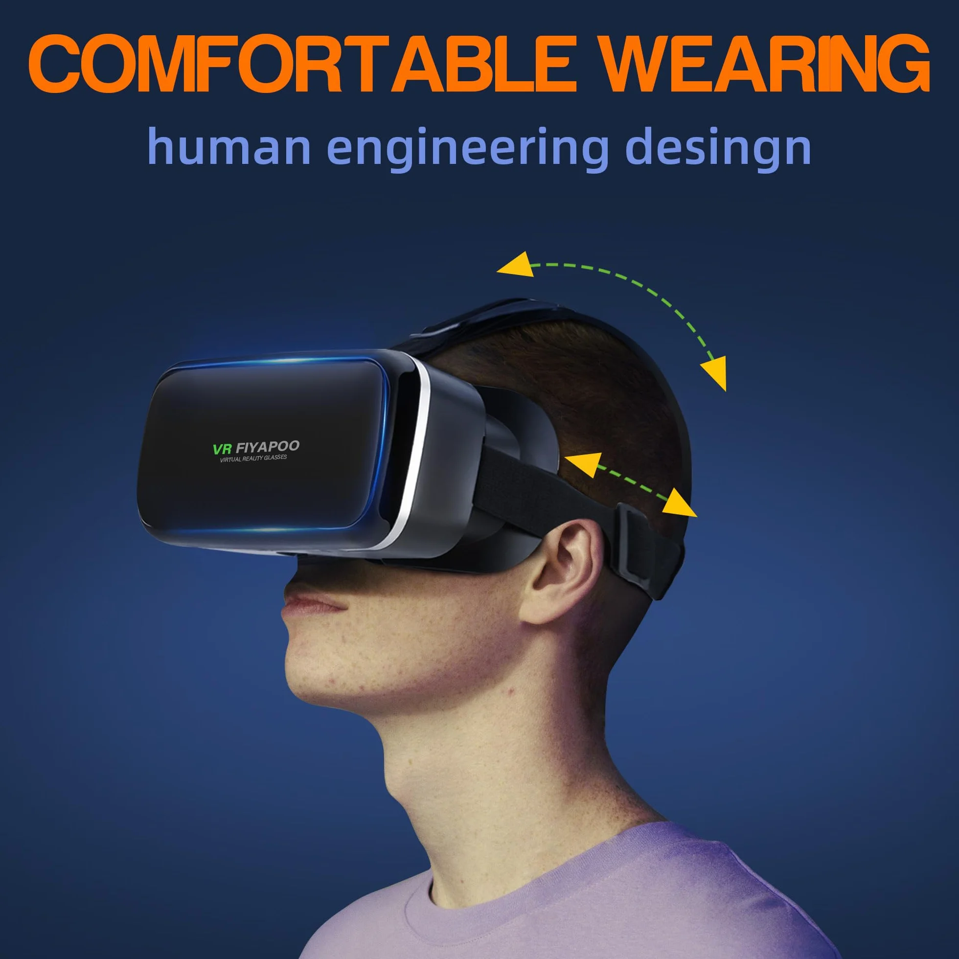 Occhiali VR 3D per Smartphone, 3D Visore Realtà Virtuale, HD VR per Film & Giochi, Compatibile con la Maggior parte degli Smartphone (4,7-6,7 Pollici). Regalo di Natale Perfetto.
