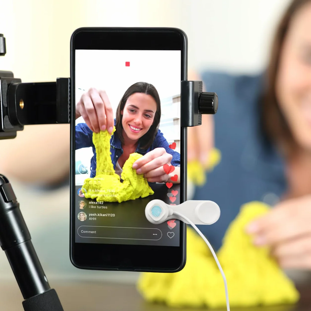 jojofuny Clicker automatico dello schermo per telefono: clicker USB per lo schermo del telefono cellulare per lo streaming live - Applicatore automatico universale per il clic delle dita per giochi