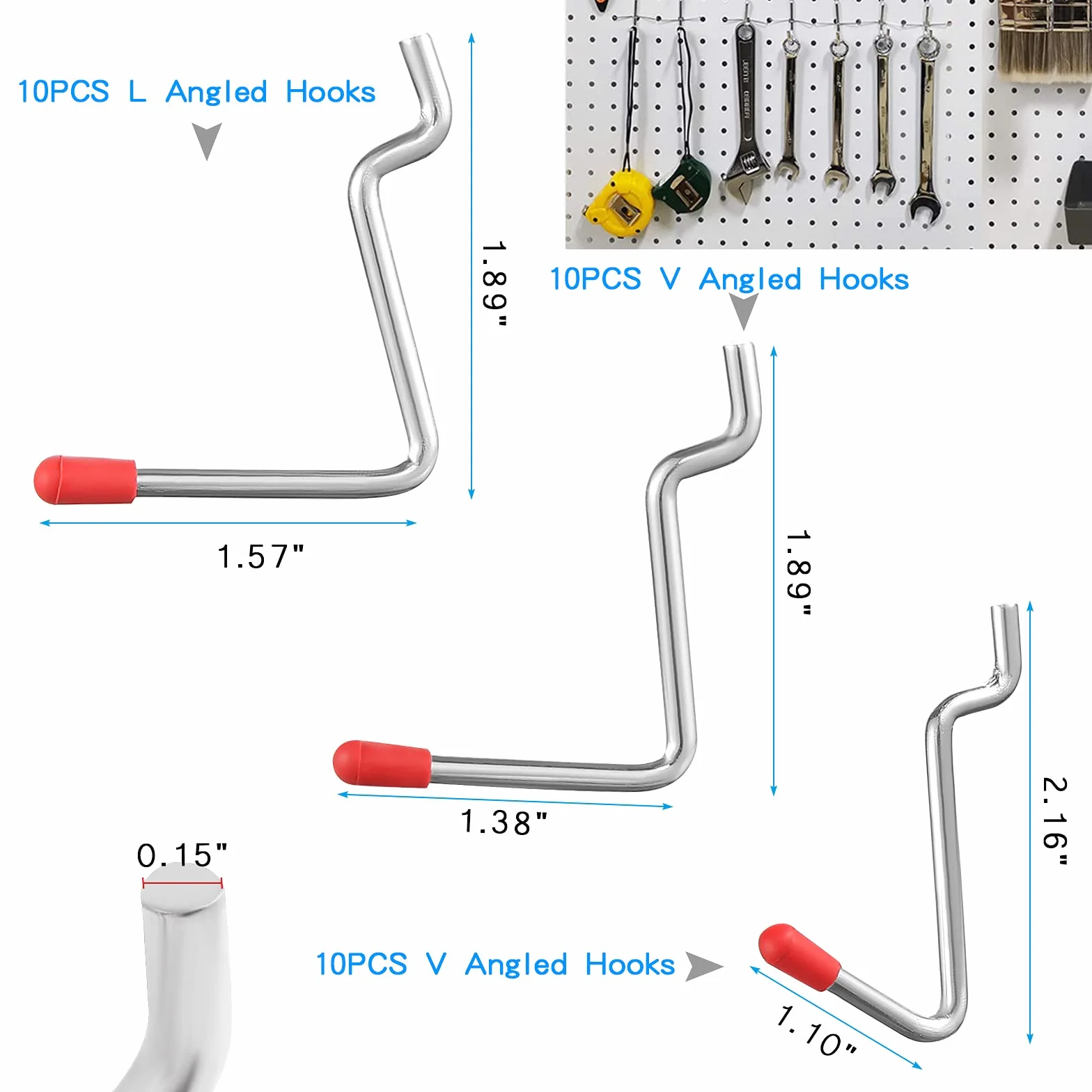 Assortimento di Ganci per Pannello Forato 138 Pezzi, Kit Organizer Accessori