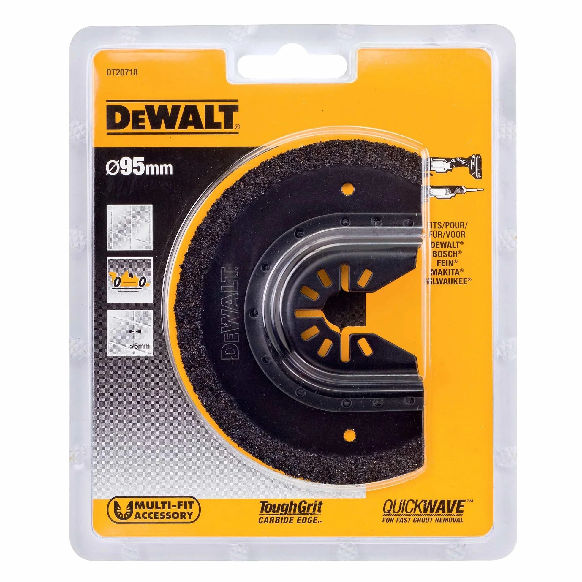 DEWALT DT20718-QZ lama segmentata metallo duro 5mm per utensile multifunzione