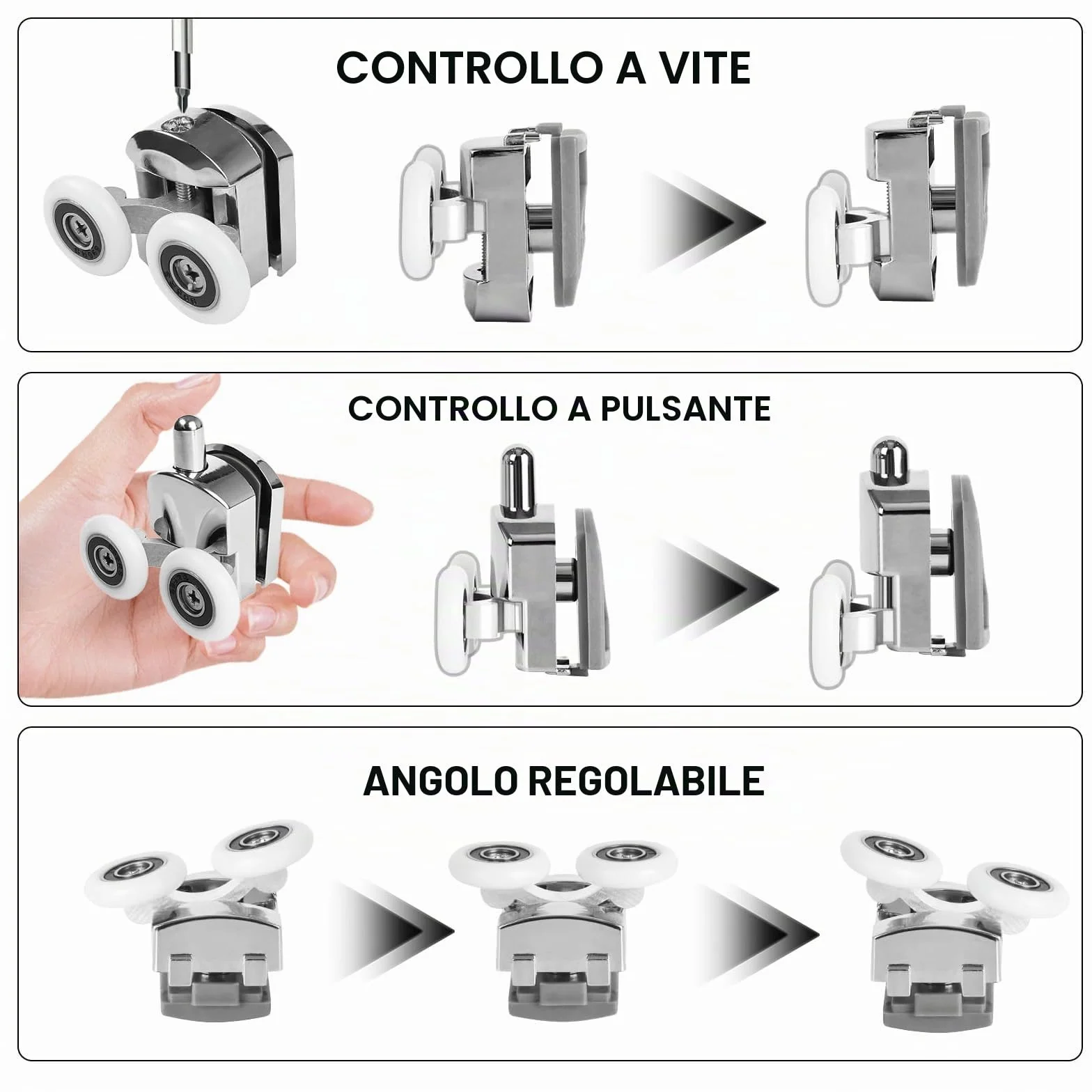 Ruote per porta doccia 23 mm porte scorrevoli in vetro bagno