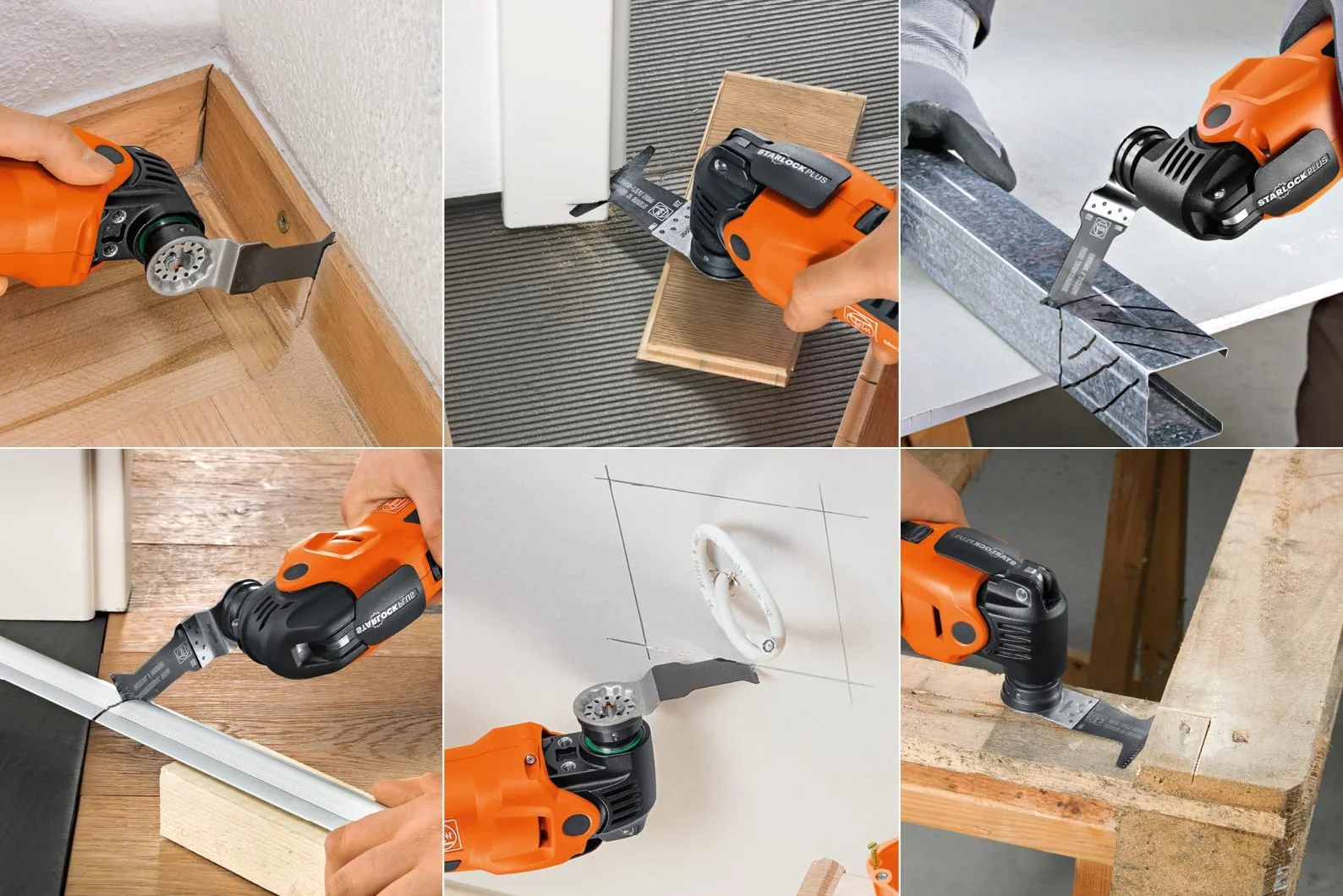 FEIN Best of E-Cut Starlock WOOD & METAL, 6 lame da taglio in profondità E-Cut per operazioni di taglio in legno e metallo, Attacco Starlock, adatto a tutti gli utensili multifunzione FEIN